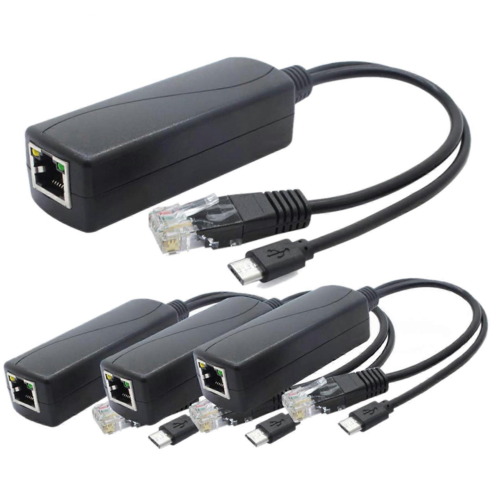 8-Pack 5V PoE Splitter, 48V to 5V 2.4A Adapter with Micro-USB Plug, for IP Camera,Tablets,for Raspberry Pi and More