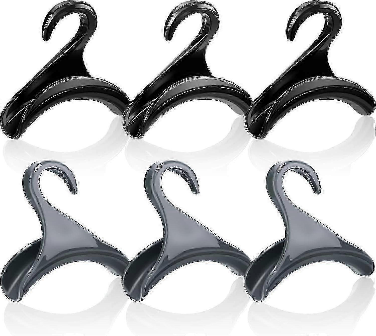 Acrylic Bag Storage Rack with Hooks for Tote and Satchel Black and Gray 6 Pack w