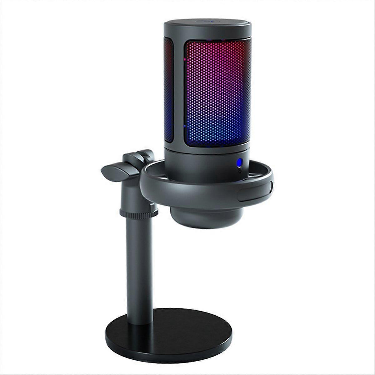 USB Condenser Metal Microphone Recording Streaming with RGB Light