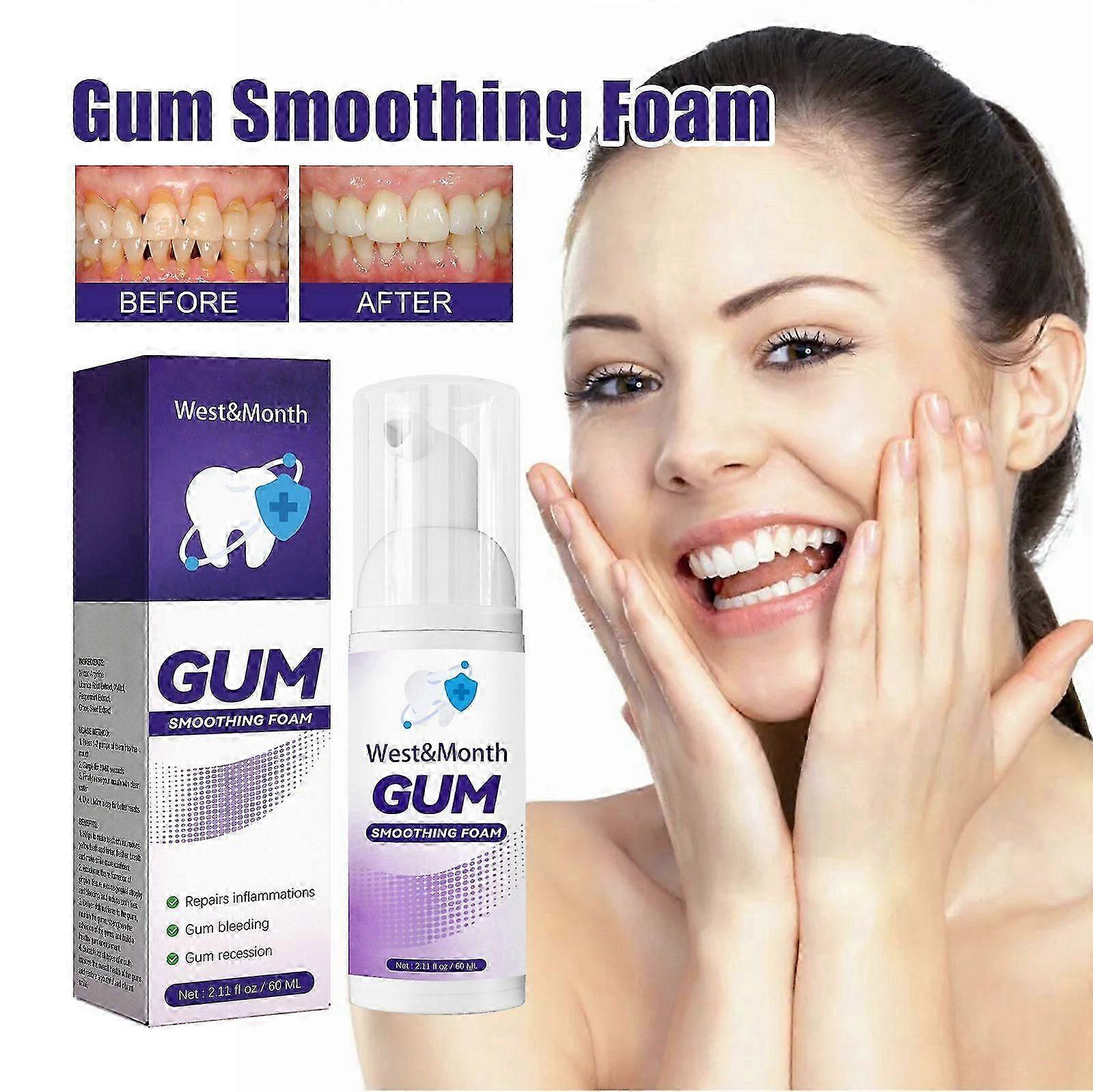 Gum Smoothing Foam - Gum Care & Teeth Whitening Mousse with Arginine & Licorice Extract