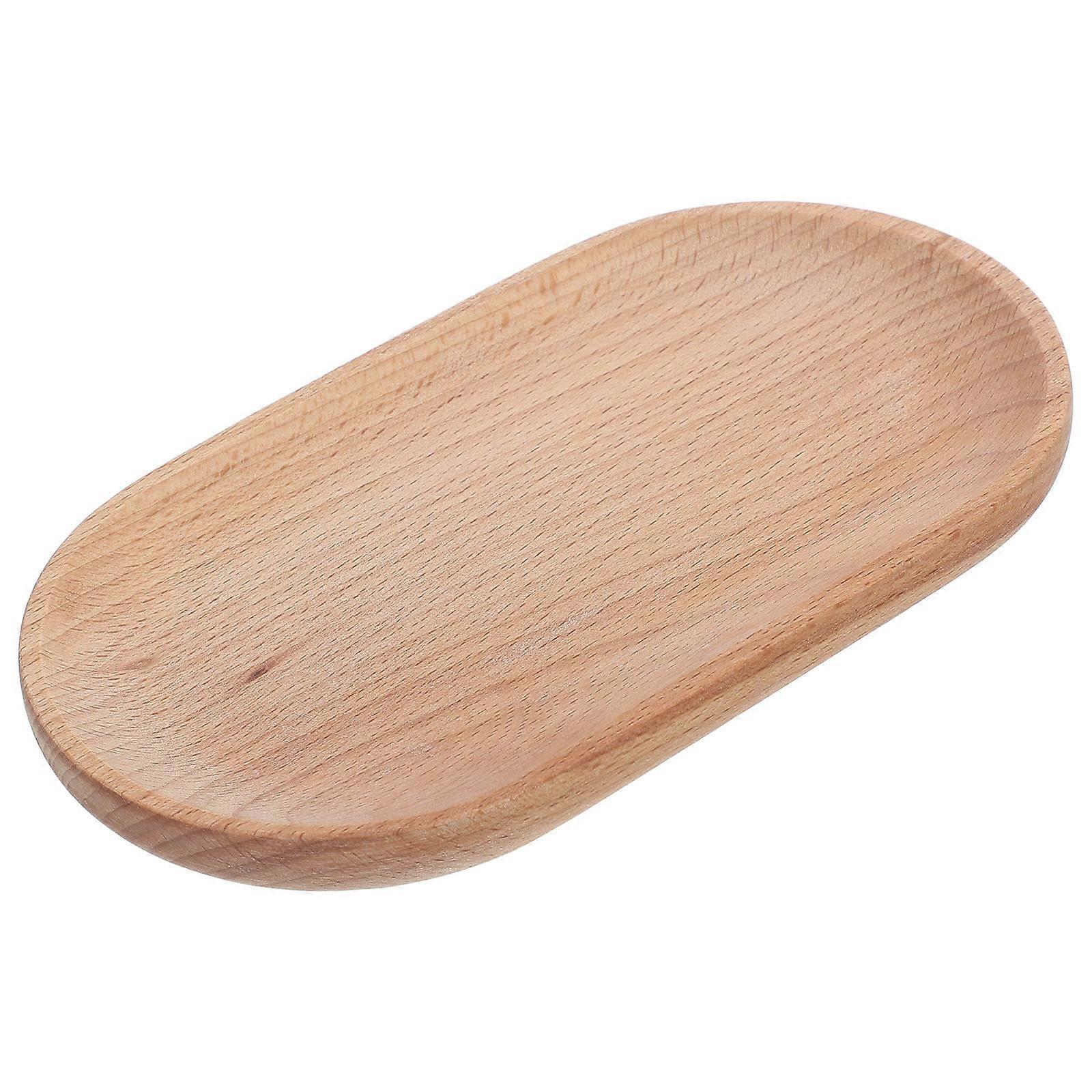 Multi-Purpose Wooden Serving Tray For Parties Light Brown Oval Serving Appetizers 1Pcs