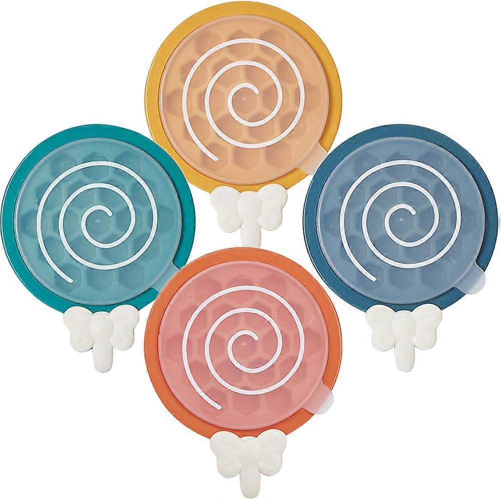 Shaped Ice Cube Trays Lollipop Shape Diy Juice Ice Cubes Non Sticky Flexible Easy To Clean Compact And Portable For Children 4Pcs