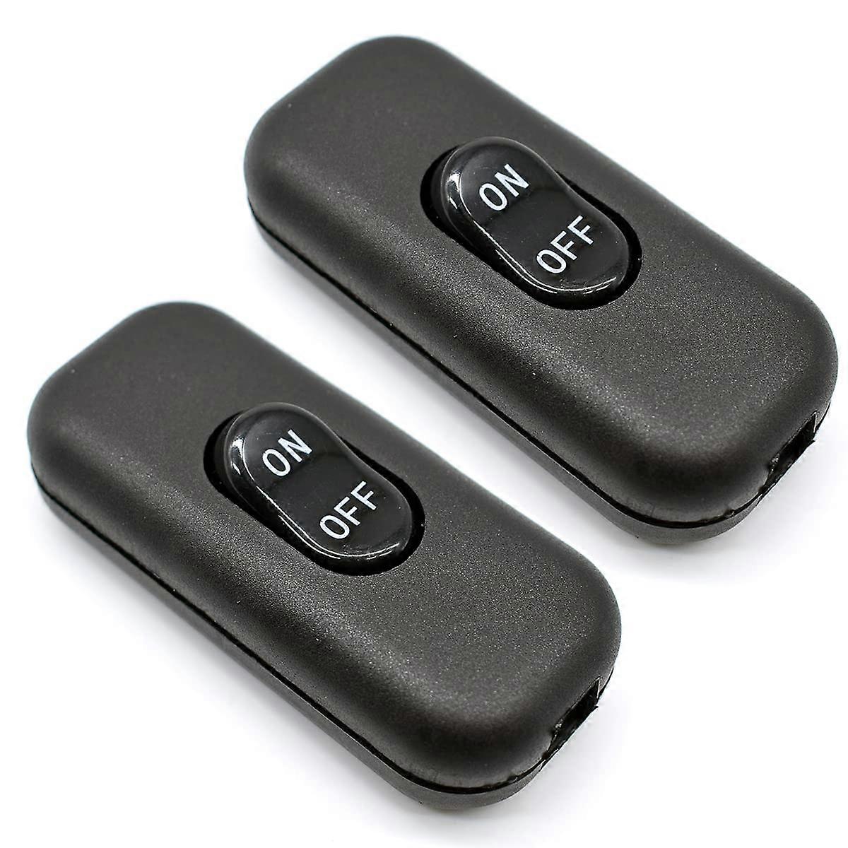 Inline Cord Switch 2 Pack AC 250V 6A On/Off Lamp Cord Switch for Table Desk Bed LED Lights Black