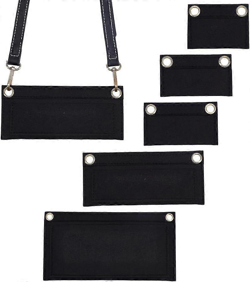 5Pcs 5 Sizes Felt Purse Organizer Insert Purse Crossbody Conversion Liner Insert Envelope Inner Pocket Storage with Eyelet Women Wallet Conversion Acc