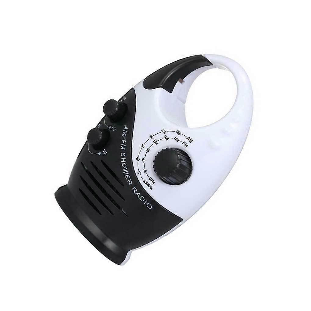 ABS Shower Radio Portable Waterproof Speaker with Volume Adjustable Control for Bathroom and Toilet, Black