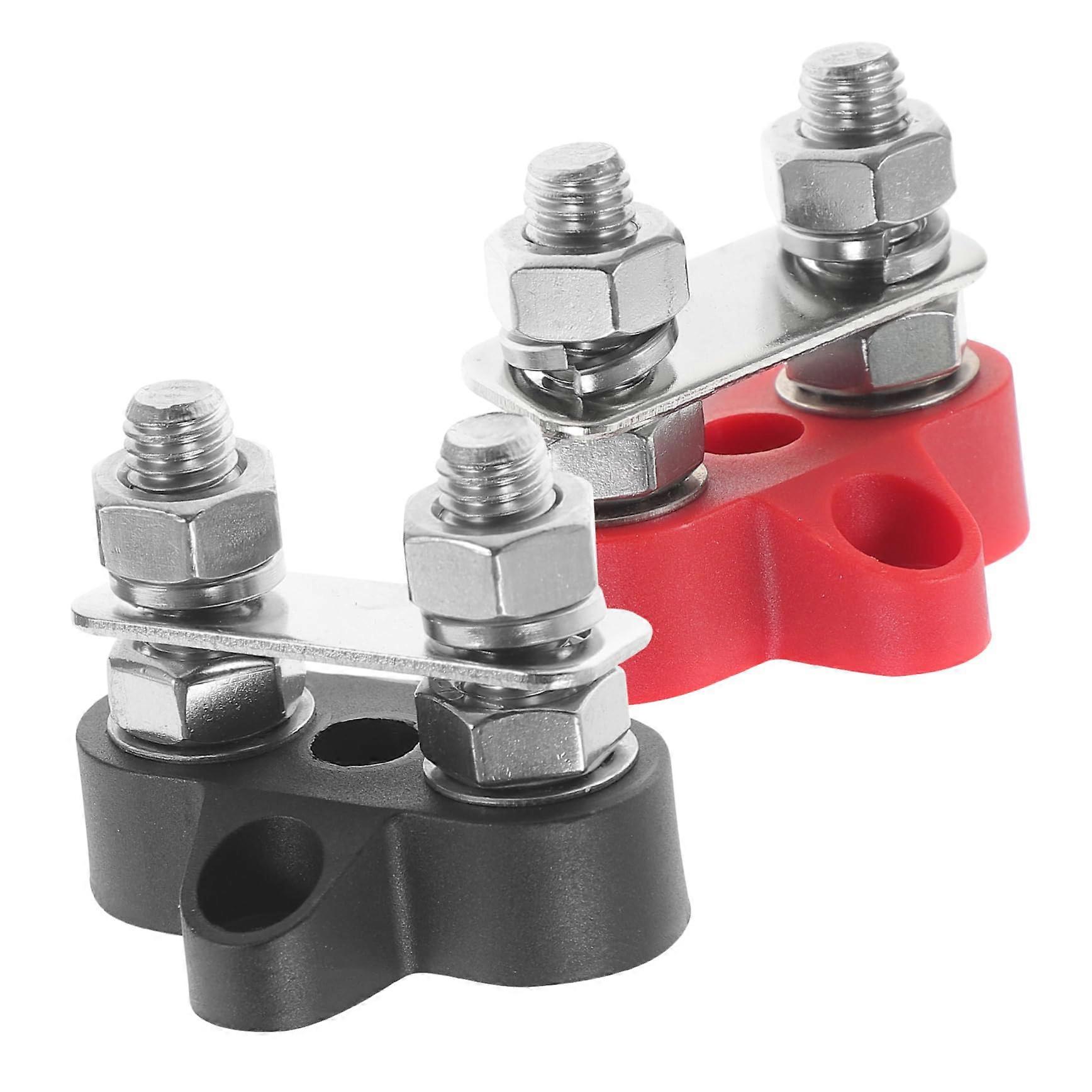 M8 Stainless Steel Battery Terminal Blocks, 2Pack, Automotive, RV and Marine, Power Junction Posts for 48V Systems