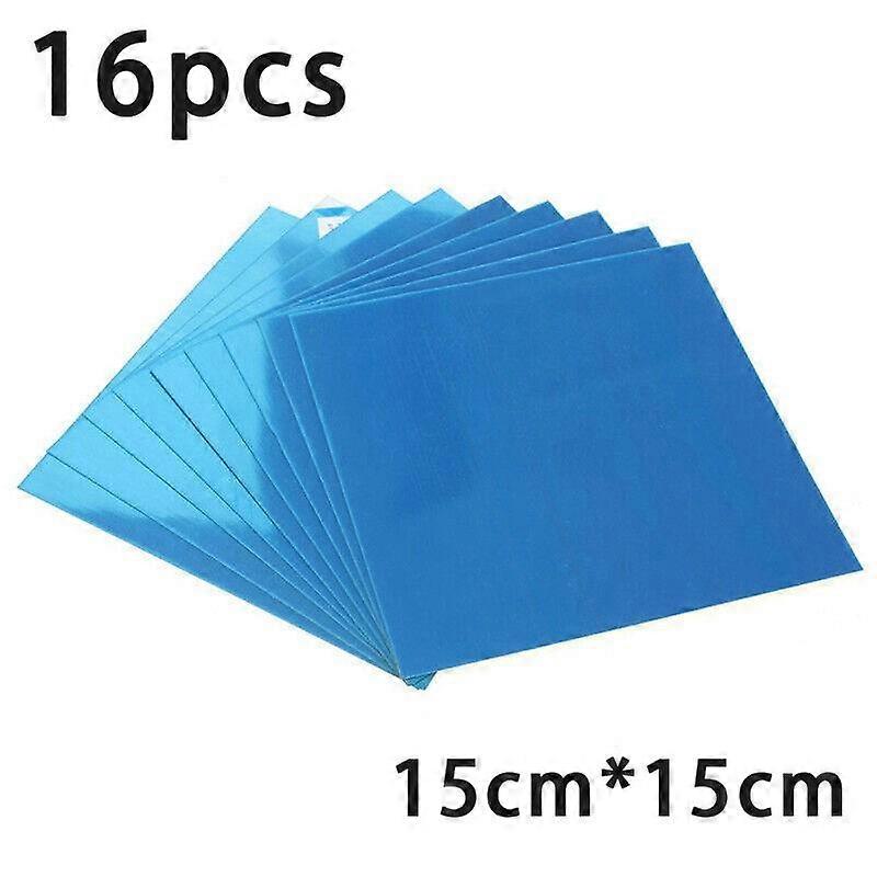 16pcs Mirror Stickers Display Set Silver Removable 15*15cm Square Tile