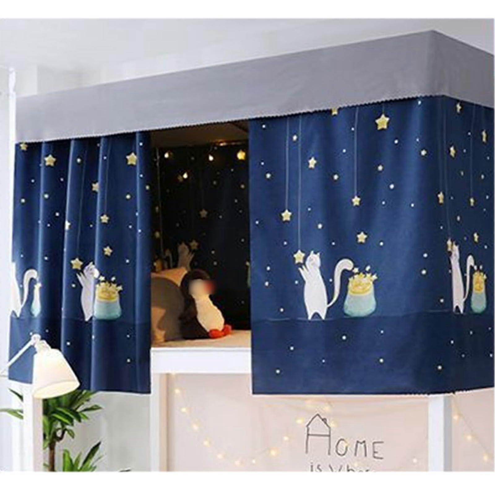 Bunk Bed Privacy Curtain Blackout Light Blocking for Dorm Room Easy Install Durable 1.15M Star