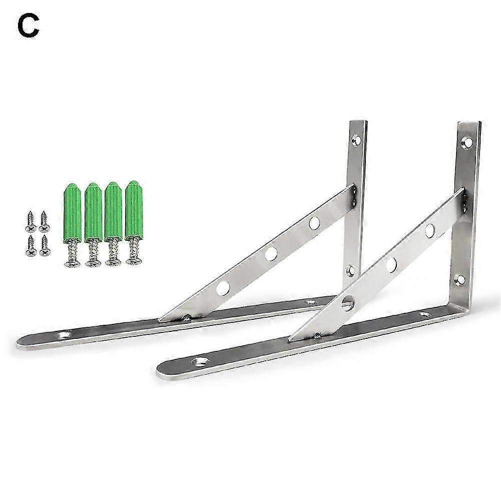 2pcs Wall Mount Metal Diy Folding Table Triangle Angle Shelf Bracket Support