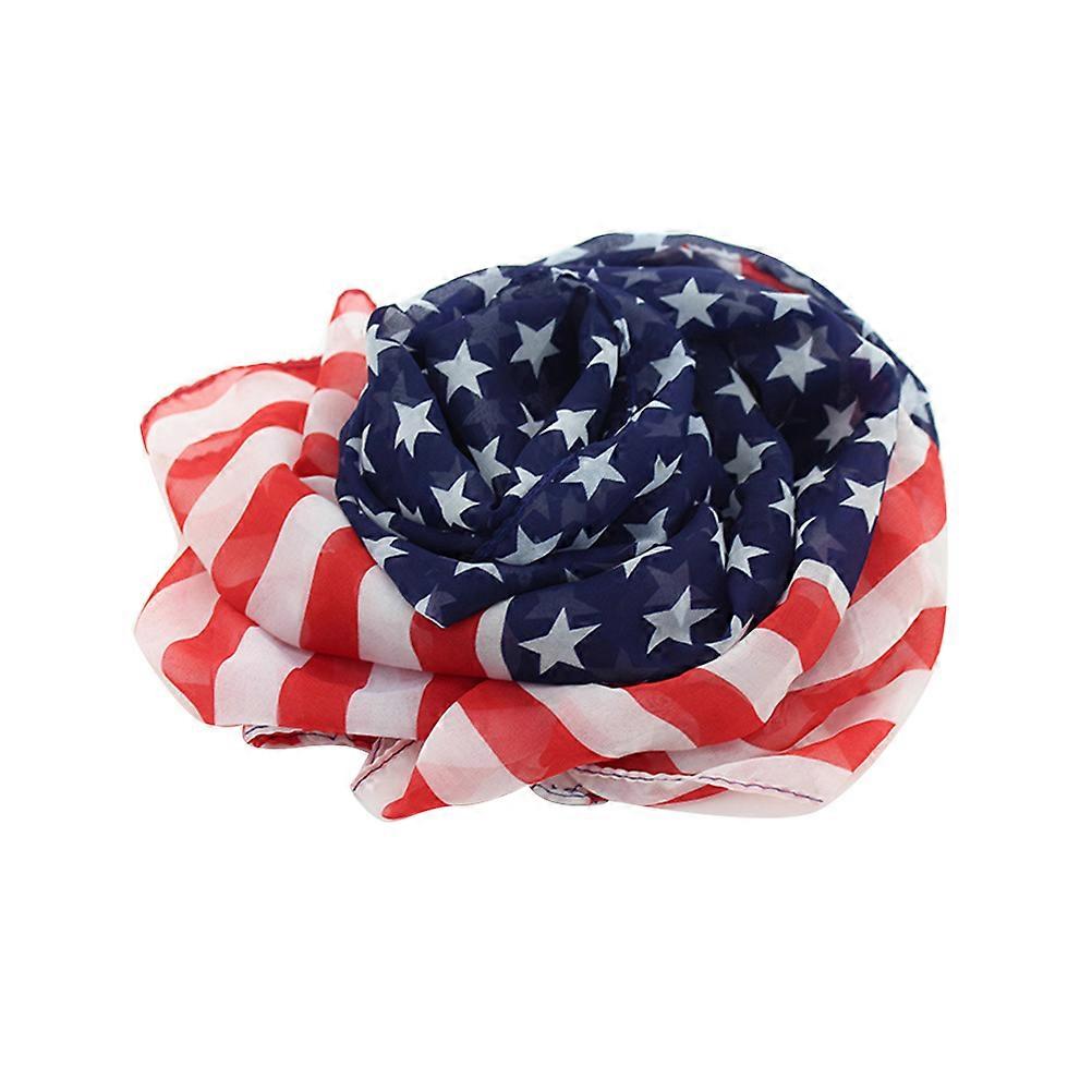 Chiffon Shawl American Flag Pattern Beach Throw For Dorm Decoration Rectangular Shape Travel Beach Towel 1Set