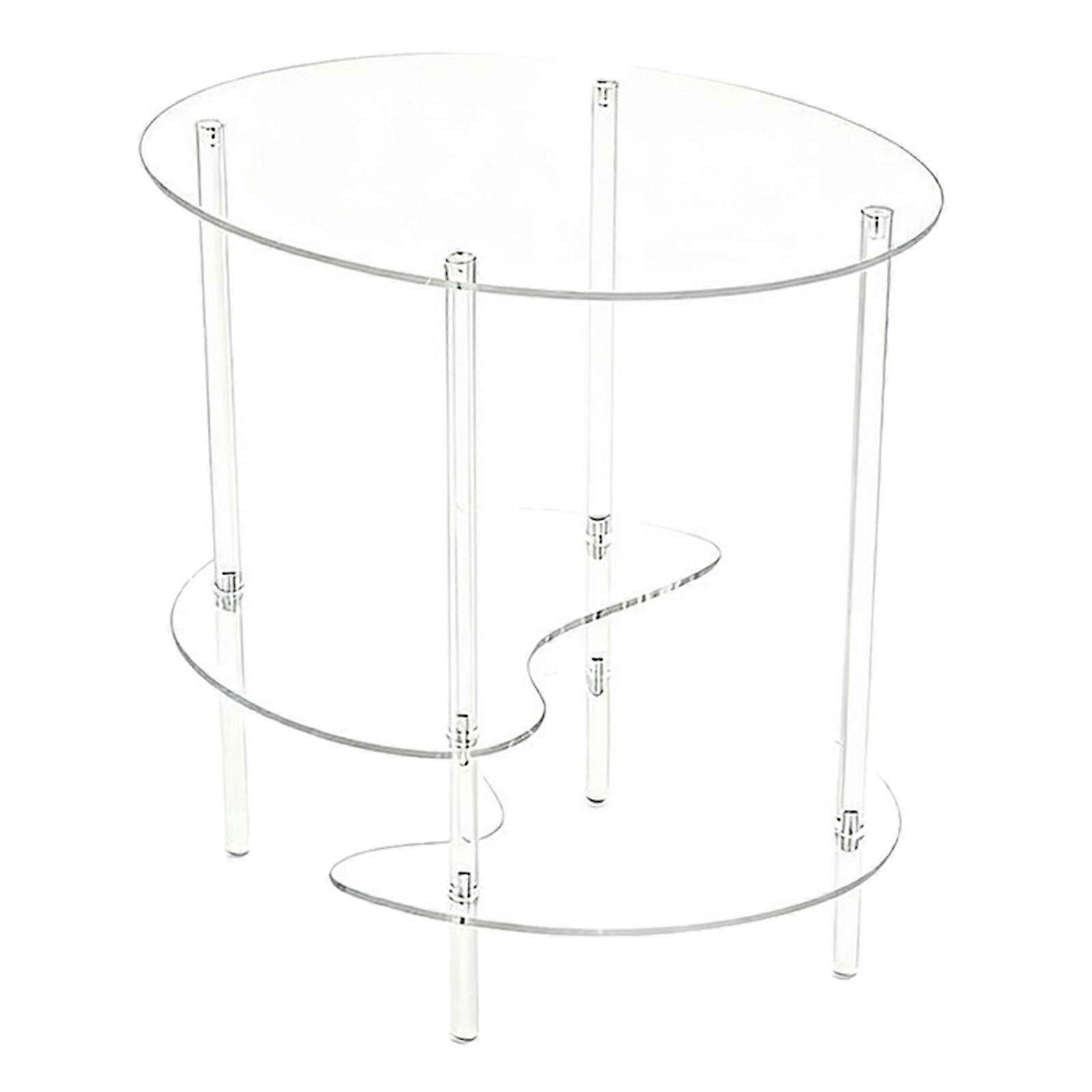Acrylic Side Table,NightStand with 3 Storage Shelves,3 Tier Small End Table