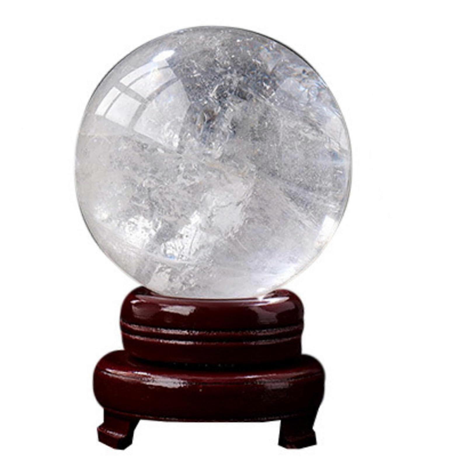 White Crystal Ball with Stand, 6cm Decorative Orb for Home Decor and Versatile Styling