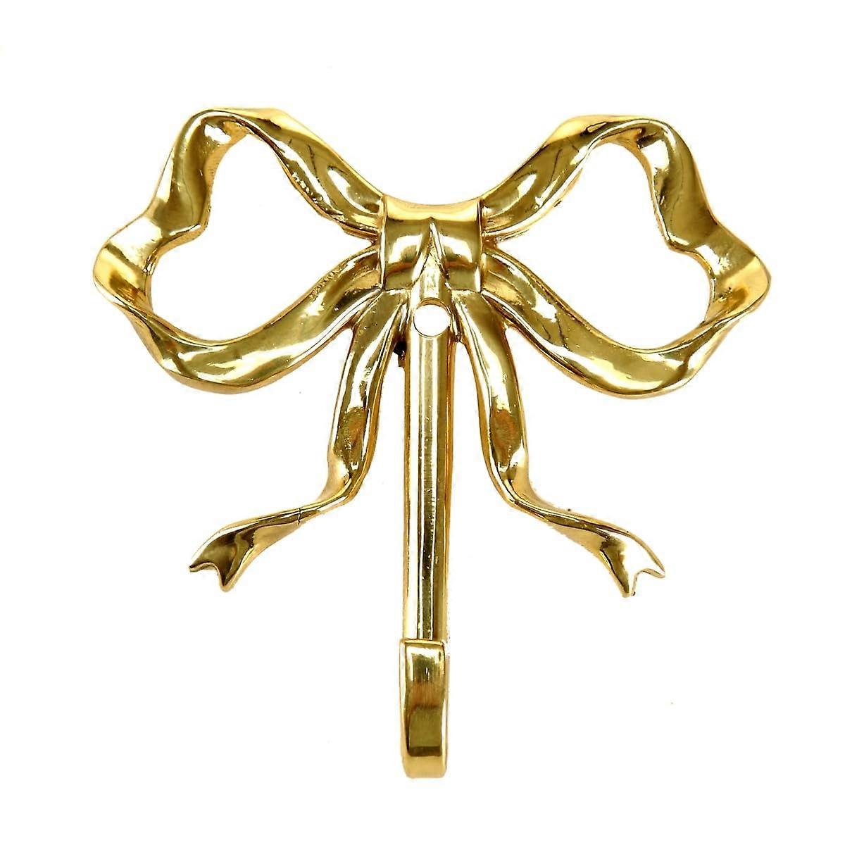 Brass Wall Hooks Gold Bow Design Coat Hooks Waterproof RustResistant 95mm Heavy Duty
