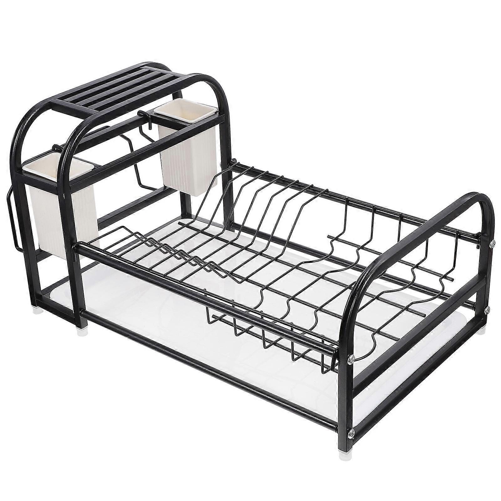 Dish Drying Rack Stainless Steel for Kitchen Use 1Pcs Black Organizer