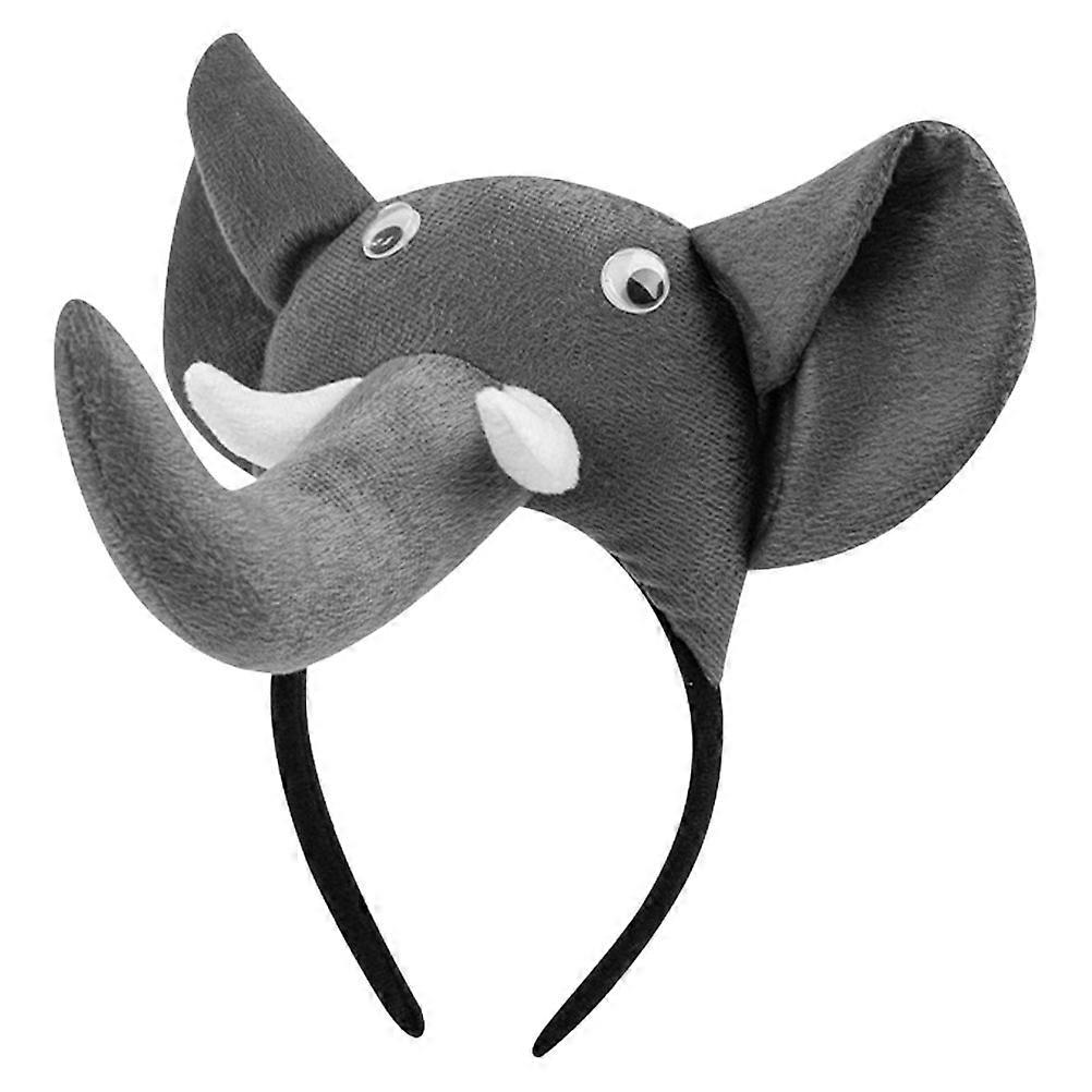 Children's Grey Elephant Headband for Jungle Theme 3Pcs Plush Set