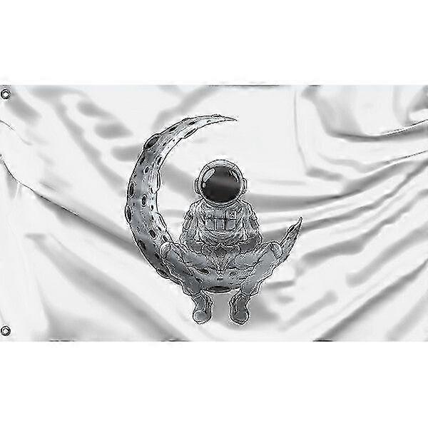 Astronaut And Moon Flag