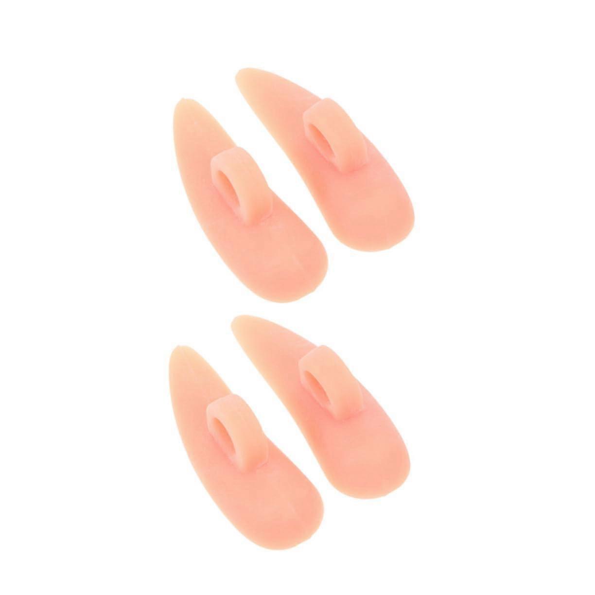 Toe Separator with Protective Pad Bunion Corrector Toe Straightener Soft Elastic Spacer 4pcs