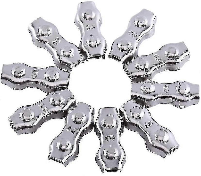 10pcs M3 Duplex Less Steel Cable Tie Clips Compatible With Inox Cable Rope