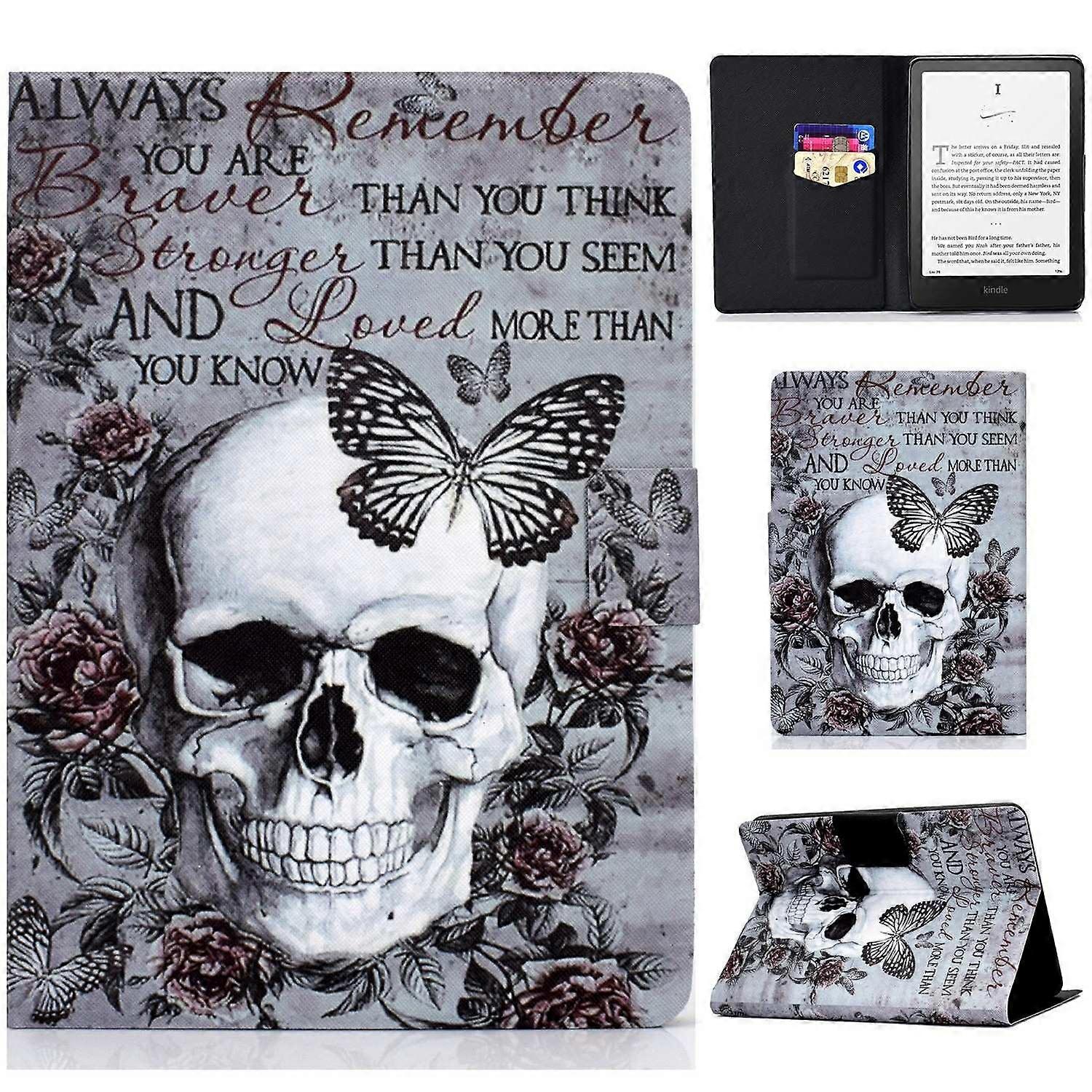 For Amazon Kindle Paperwhite (2024) Case Stand Pattern Printed Leather Cover