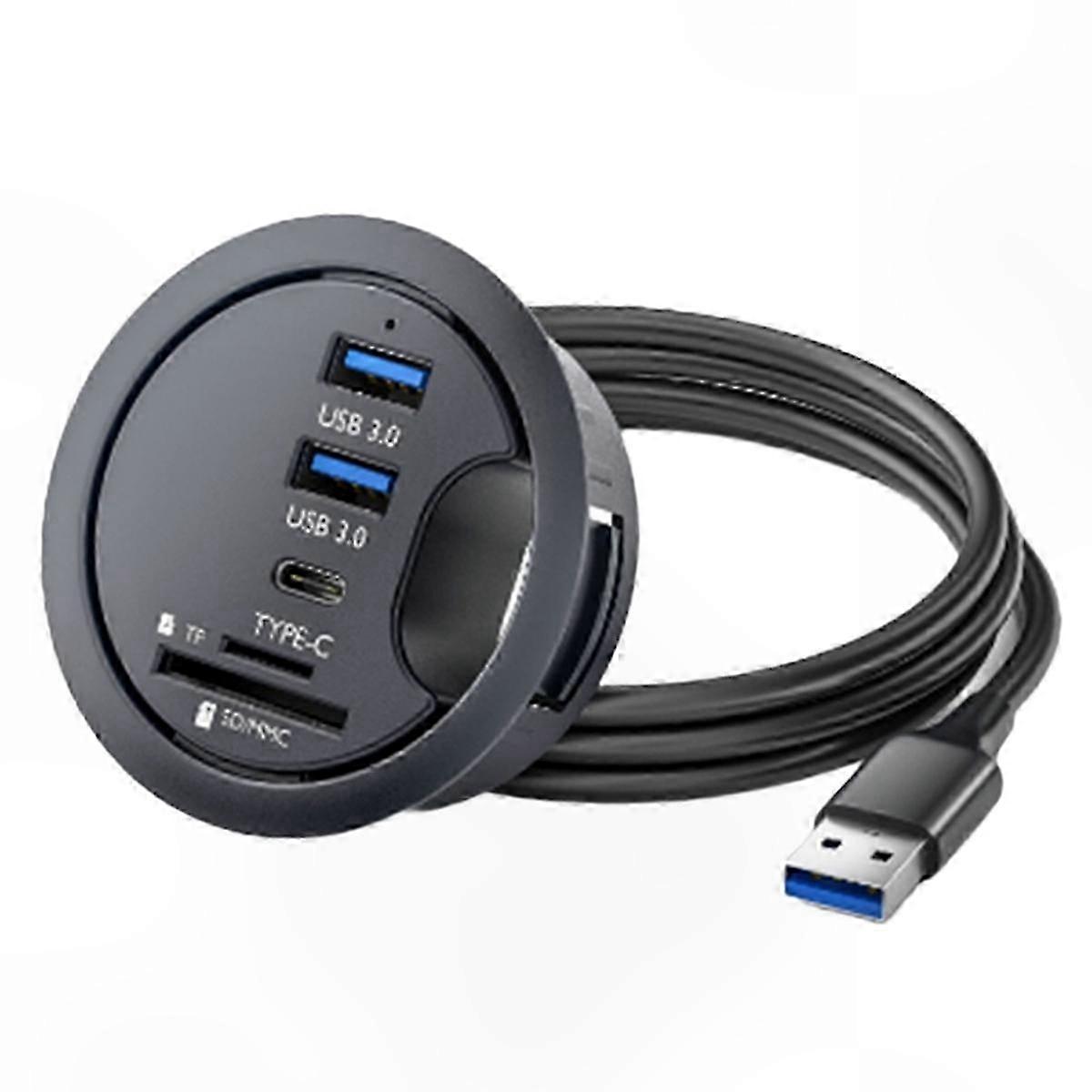 USB 3.0 Hub Docking Station with Multi-Port Adapter Card Reader & Desktop Organizer