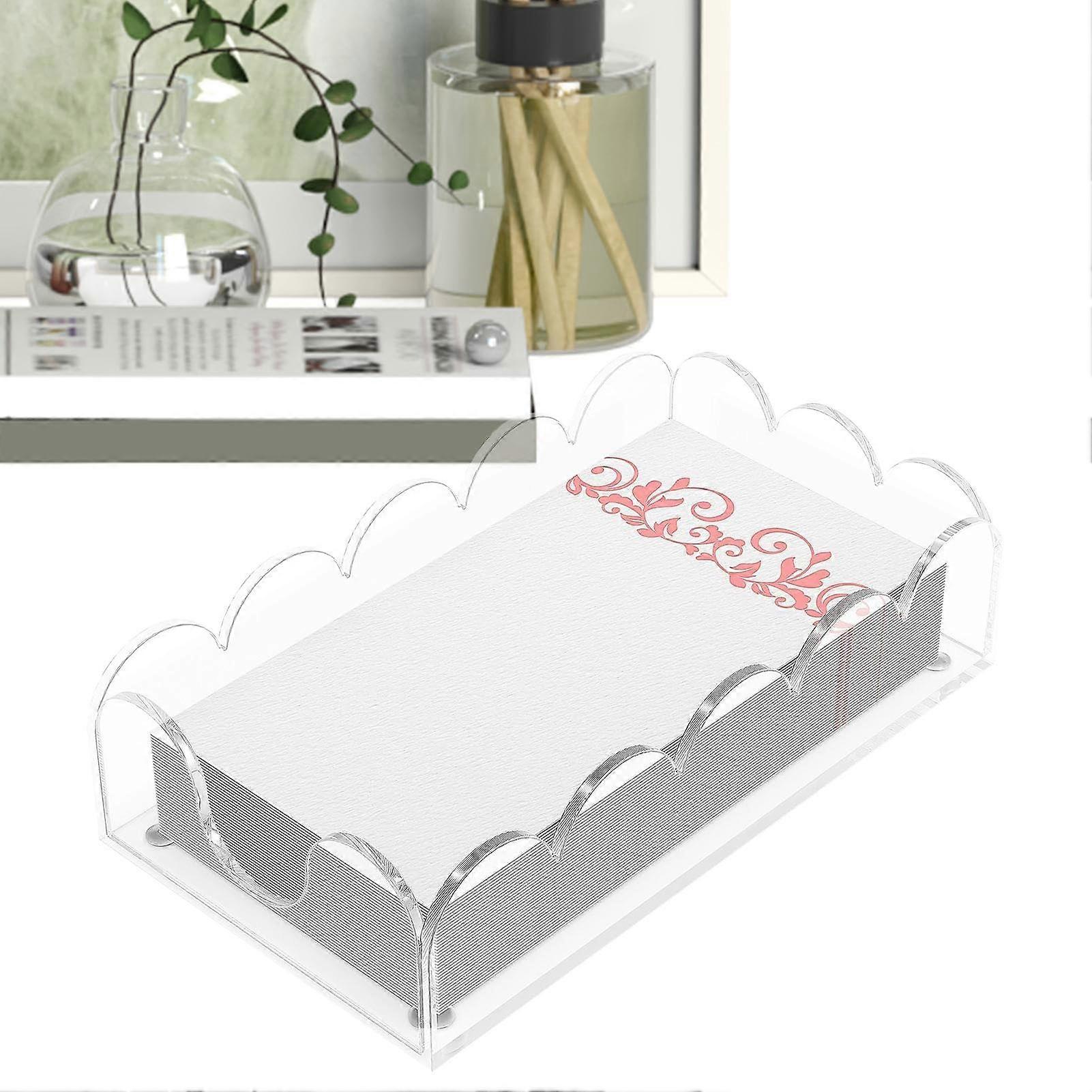 Acrylic Napkin Holder with NonSlip Base for Kitchen Dining Table and Restaurant Decor