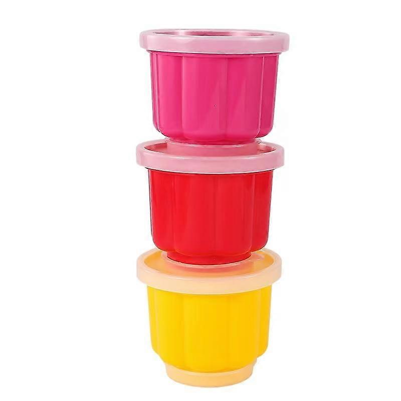 3Pack Reusable Pudding Molds with LeakProof Lids BPA Plastic Dessert Cups for Jello Custard