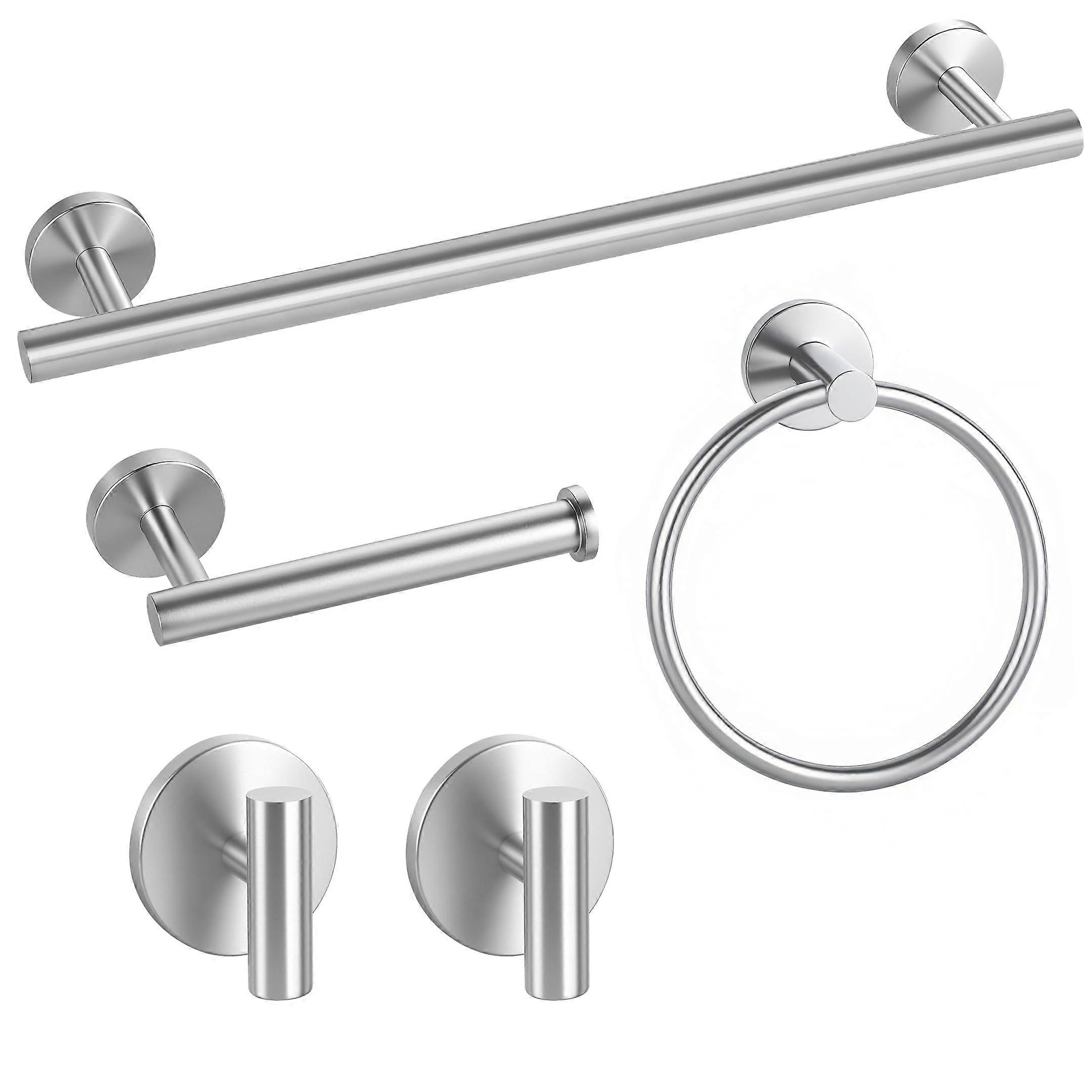 Bathroom Hardware Set 5Piece Brushed Nickel SUS304 RustProof Wall Mounted Accessories