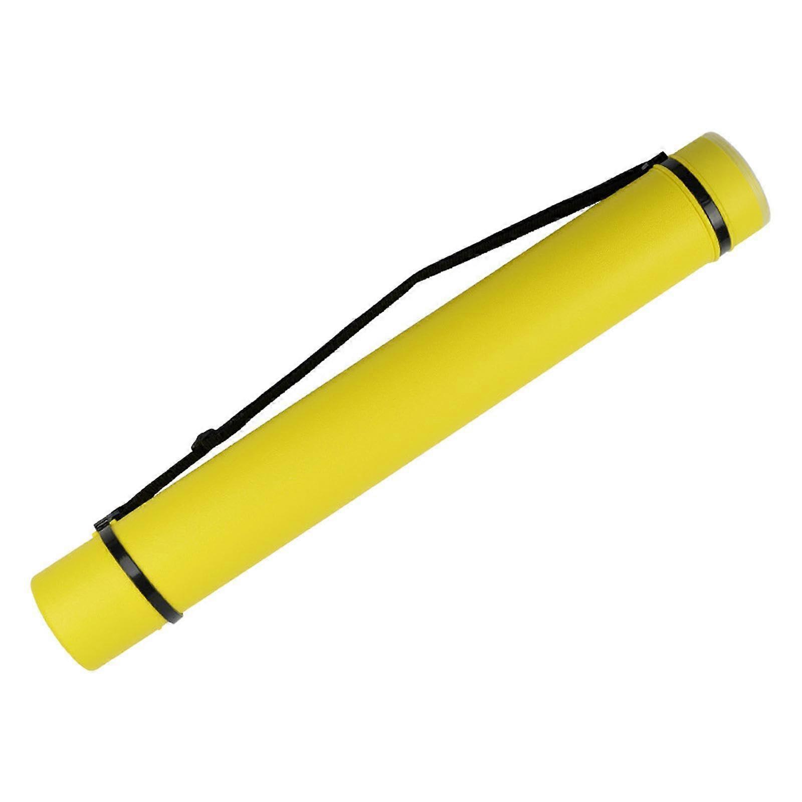 Adjustable Poster Tube with Strap, Expandable Art Storage for Drawings, Yellow