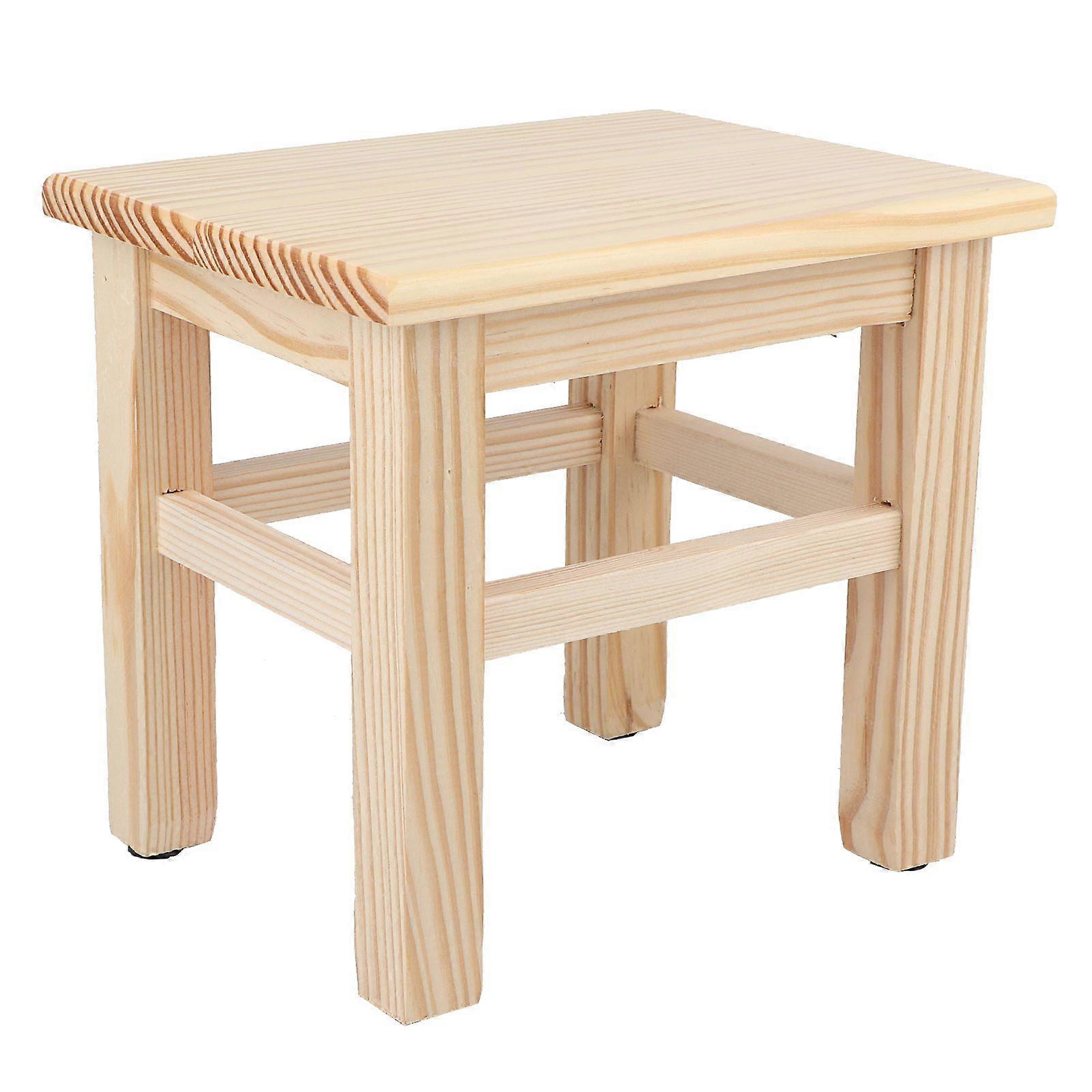 Multi-purpose solid wood square stool Low height wooden stool for children