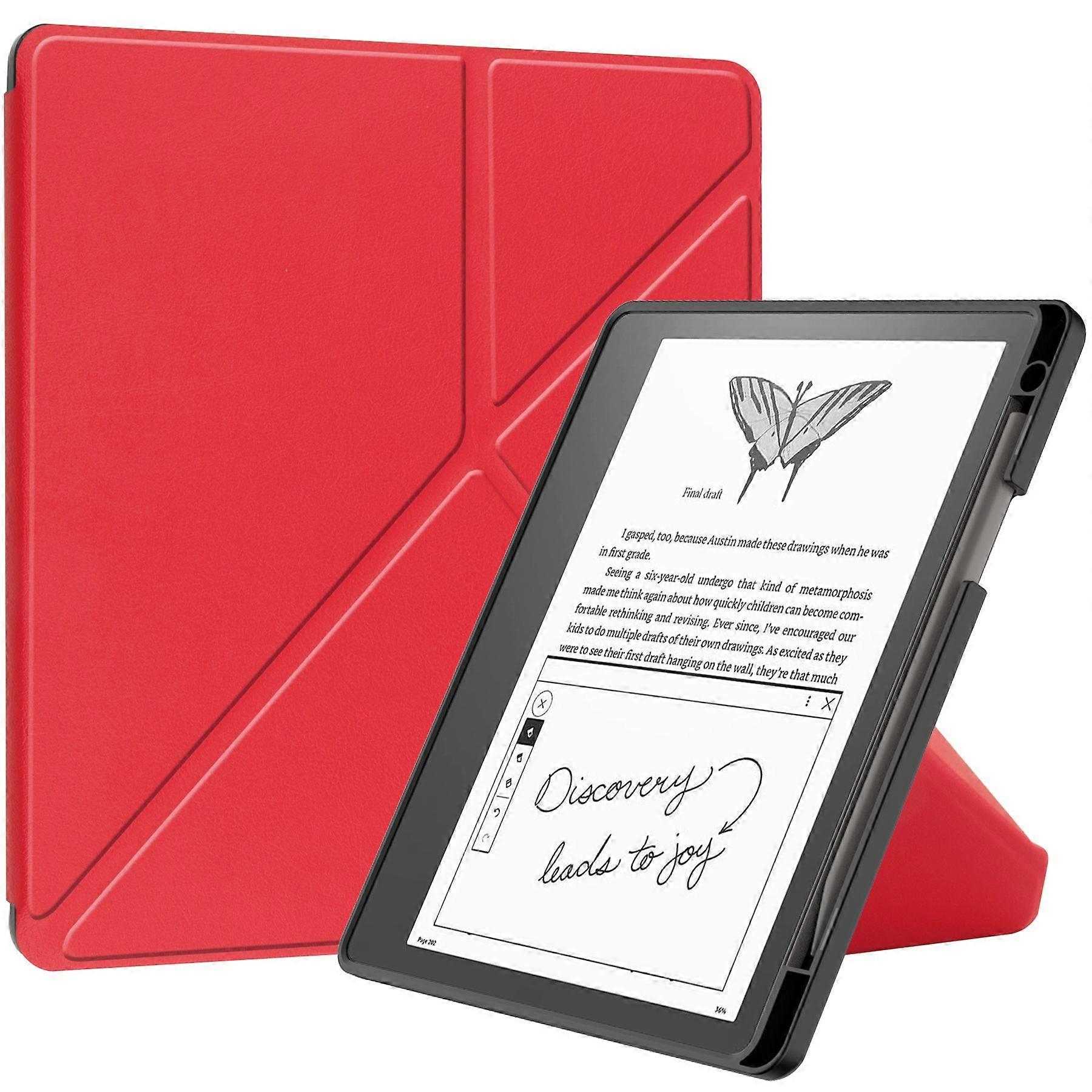 For Amazon Kindle Scribe Origami Stand PU Leather+TPU E-book Reader Case Shockproof E-Reader Cover w