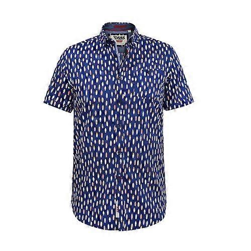 Duke Mens D555 Hackford Surfboard Button-Down Kingsize Short-Sleeved Shirt