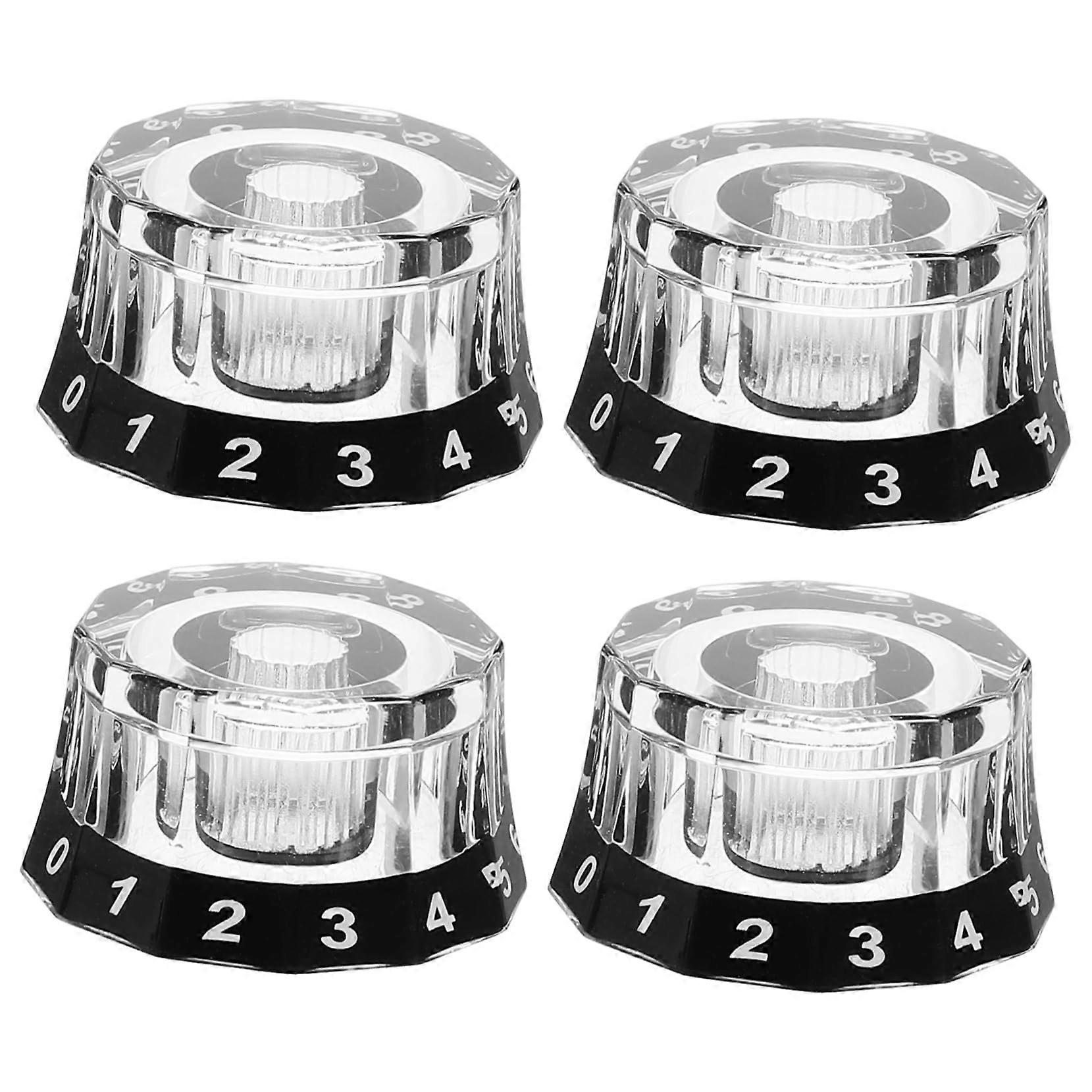 Guitar Volume Knobs Set Acrylic Durable Easy Adjustment for Electric Guitar and Bass Replacement