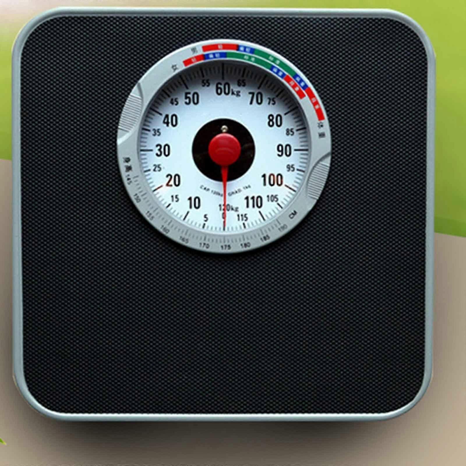 Large Dial Mechanical Bathroom Scale with NonSlip Rubber Surface, Battery, Waterproof