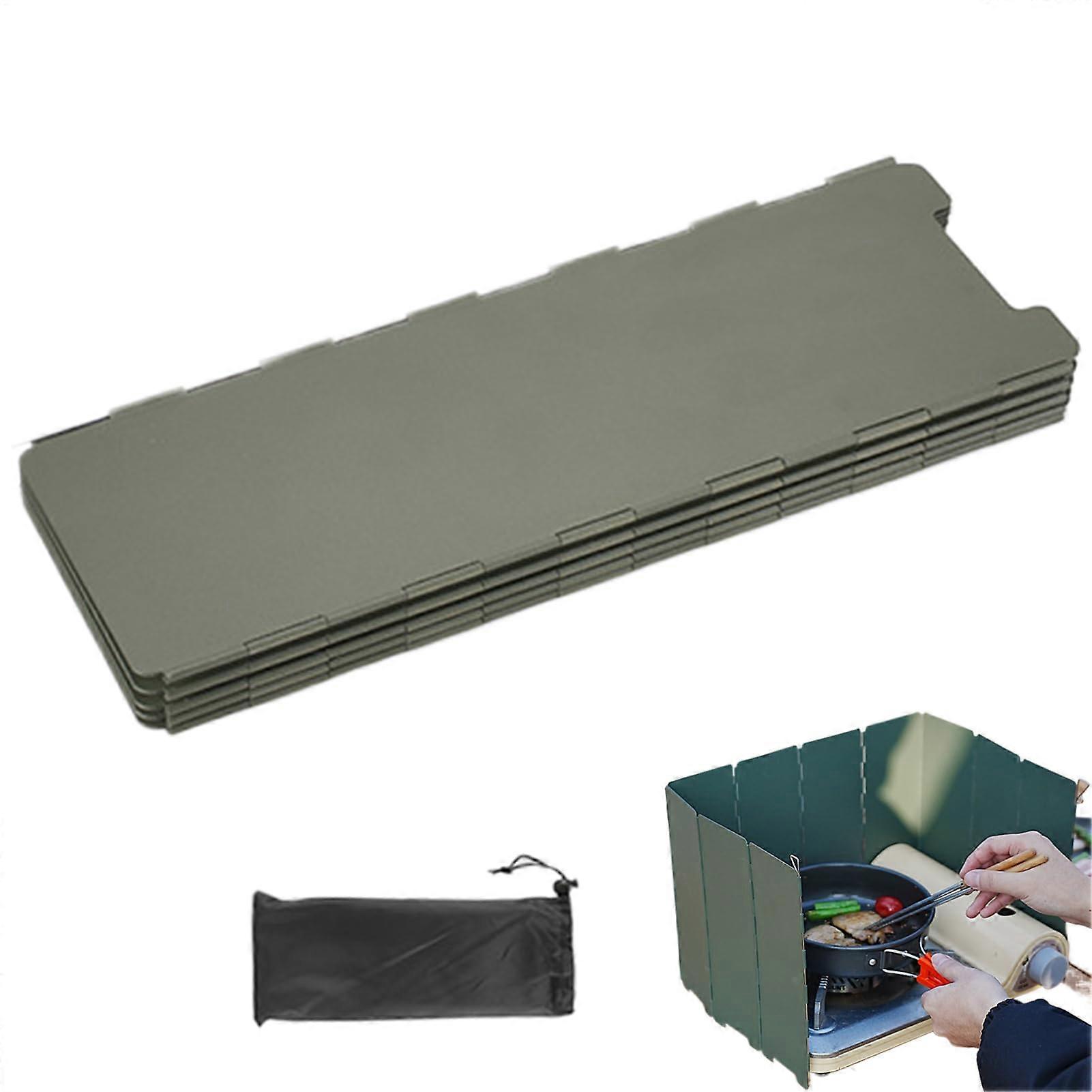 Camping Stove Windscreen Foldable 10 Panel Stainless Steel Windshield for Outdoor Cooking