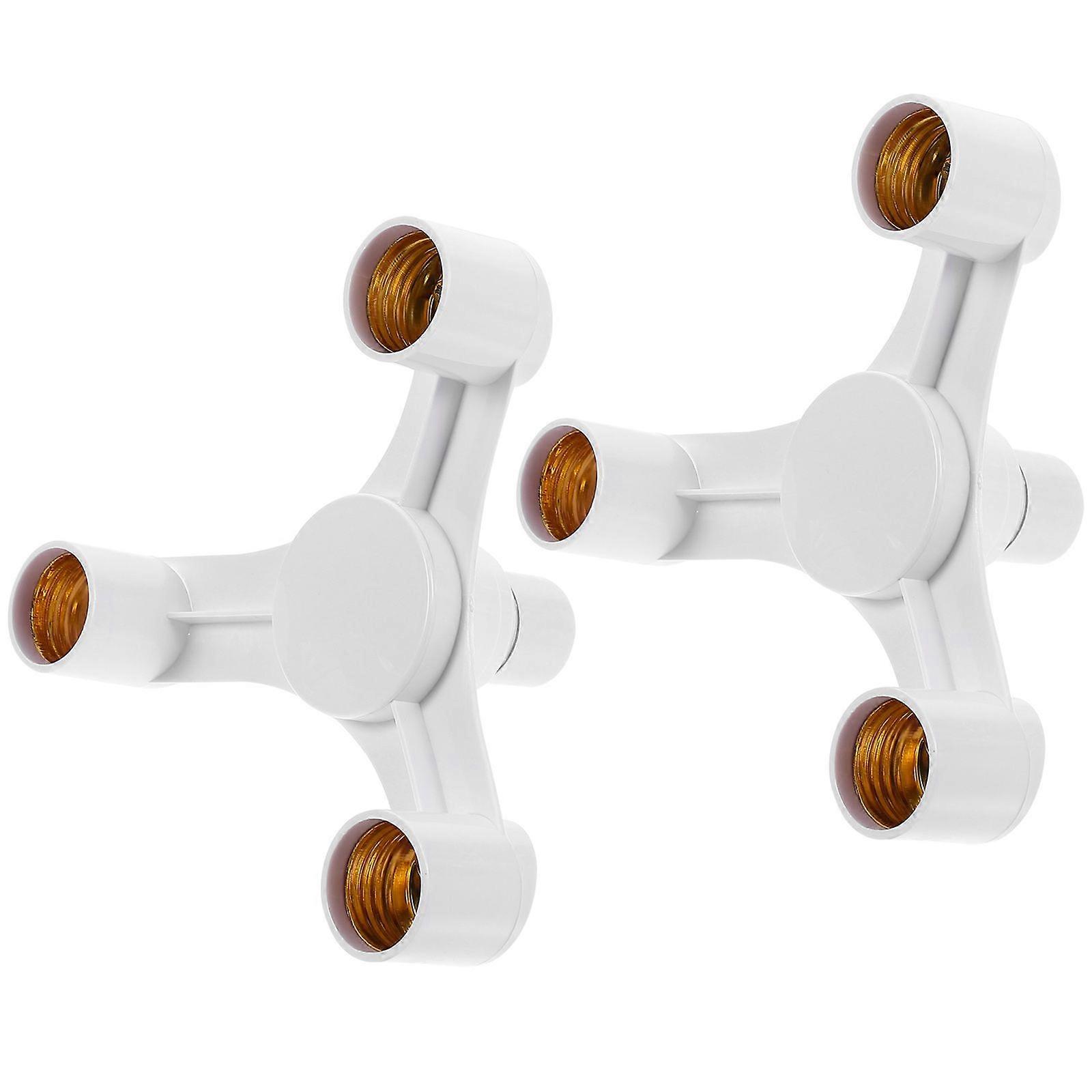 2 PCS Lampholder E27 Triple Head Light Conversion Socket Household Lamp Holder