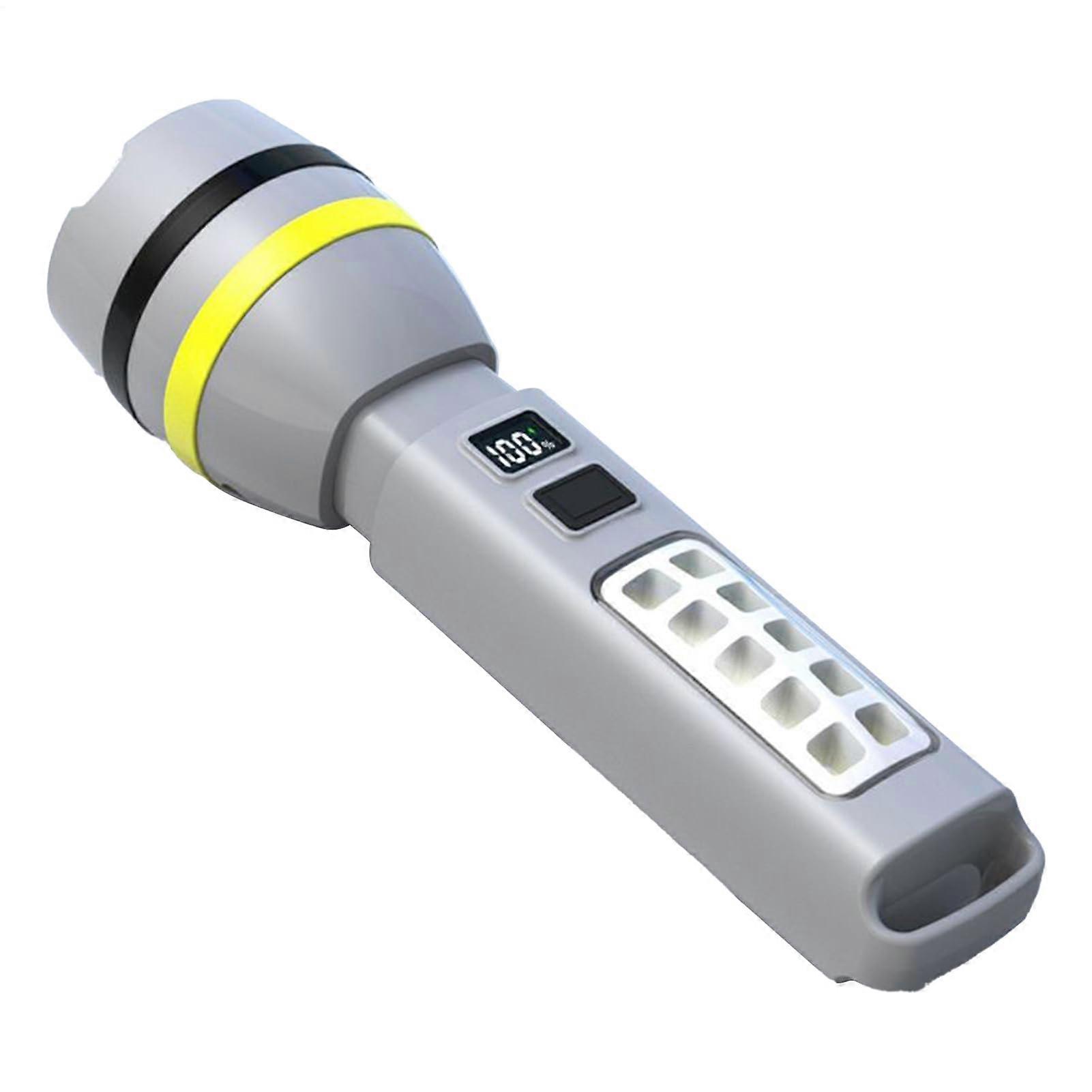 Solar Flashlight USB Rechargeable Waterproof Torch with 3 Light Modes for Camping Hiking Survival