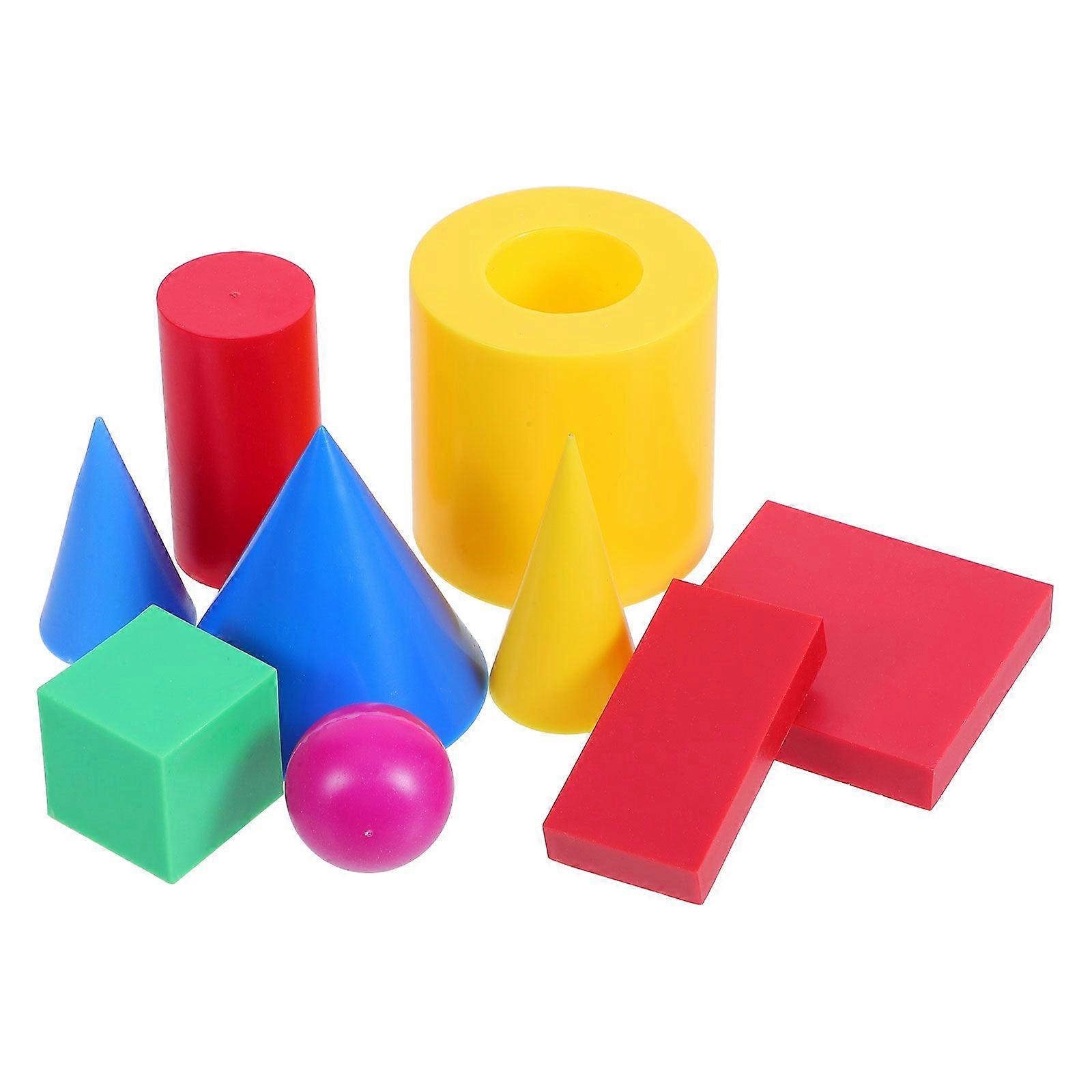 1 Set Geometric Solids Set For Kids Rectangular Cube Cylinder Cone Sphere For Learning Geometry Spatial Imagination School Home Educational
