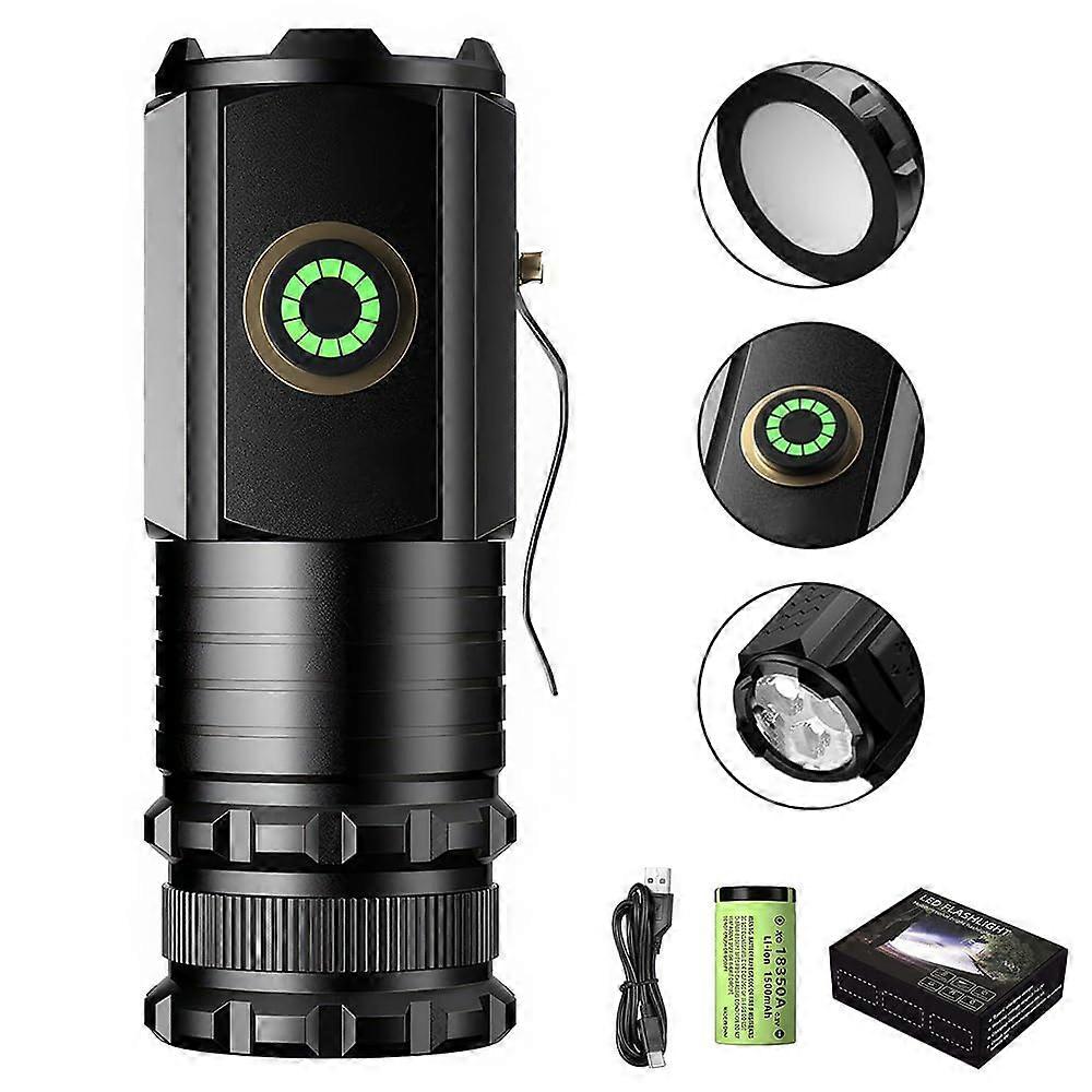Rechargeable LED Flashlight 2550 Lumens Bright Compact Torch with Ergonomic Grip and Easy Modes