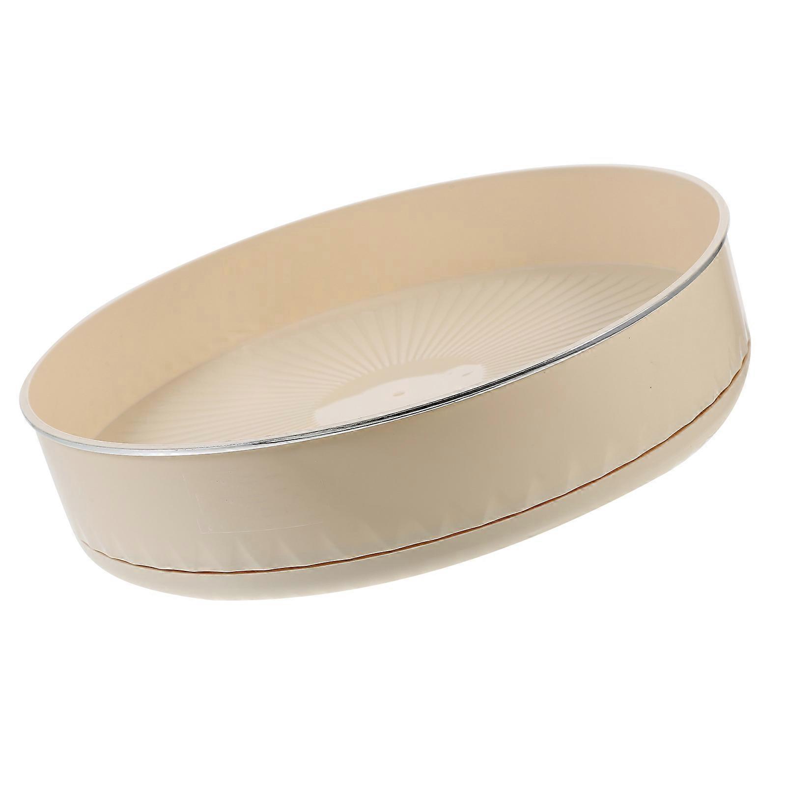 Light Yellow Rotating Spice Rack for Storage Plastic Turntable Organizer