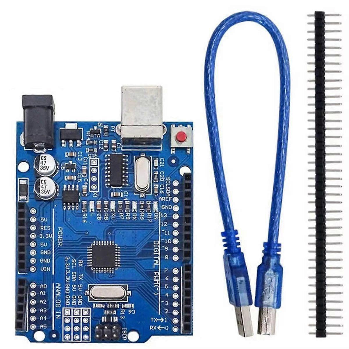 UN0 R3 Board ATmega328P Development Board with Pin Header and Cable Compatible with IDE Projects