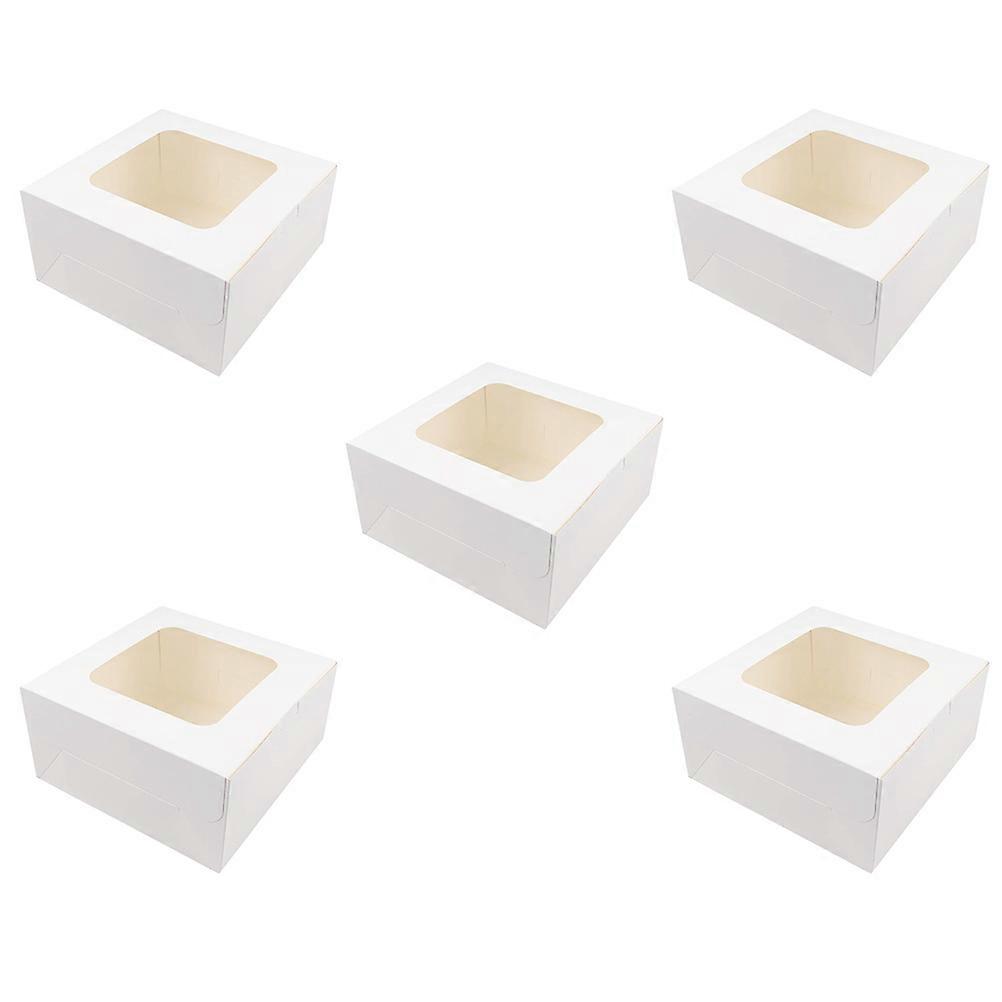 Egg Cake Dessert Paper Boxes for Storage Use 5Pcs with Clear Window