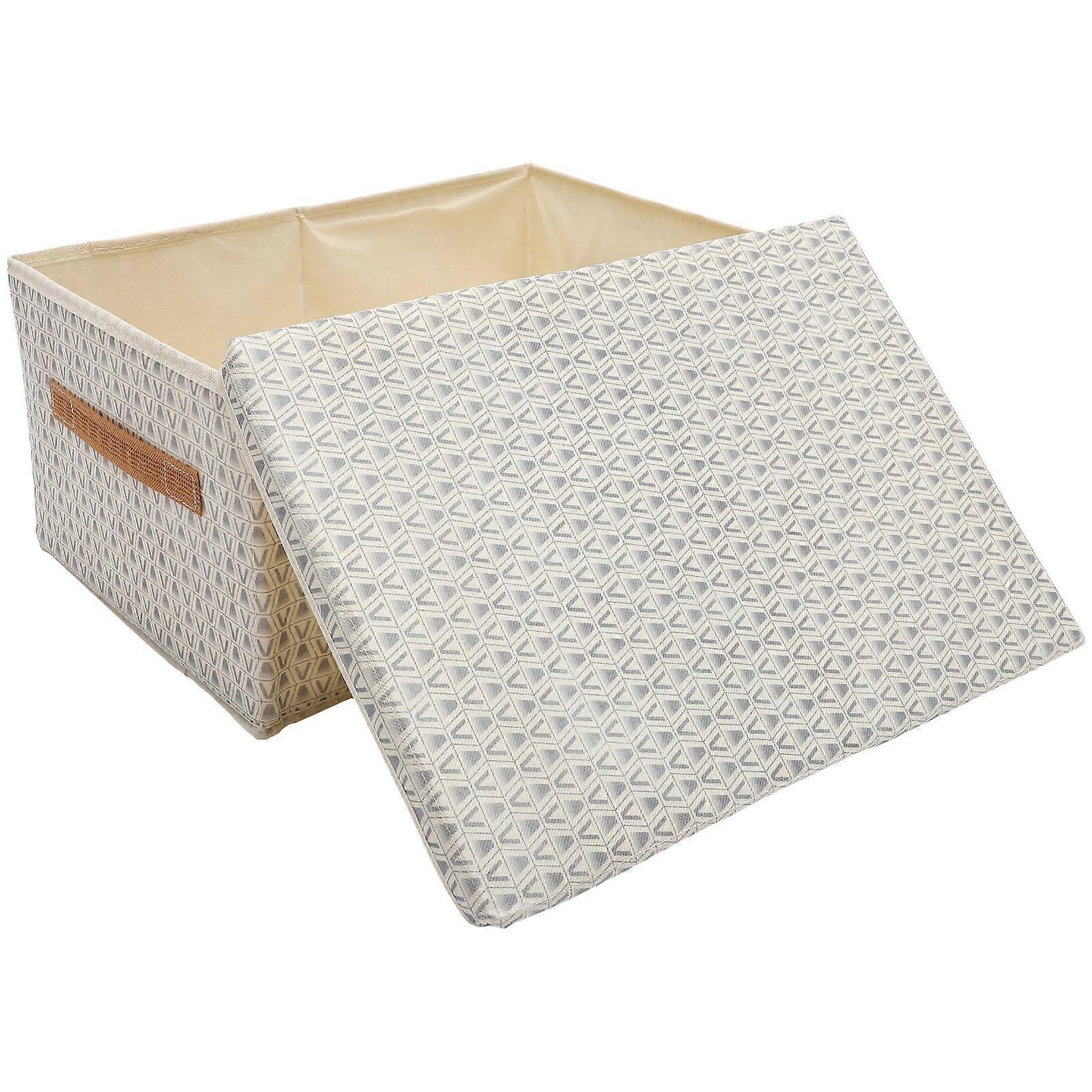 Bedroom Clothes Storage Container Folding Box Set 4Pcs Beige