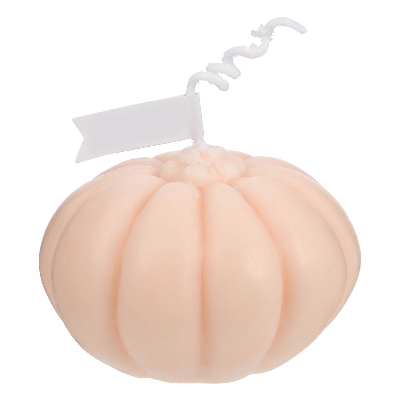 Pumpkin Shape Aromatic Candle For Home Decor With Khaki Color And Relaxation Function 1Pack