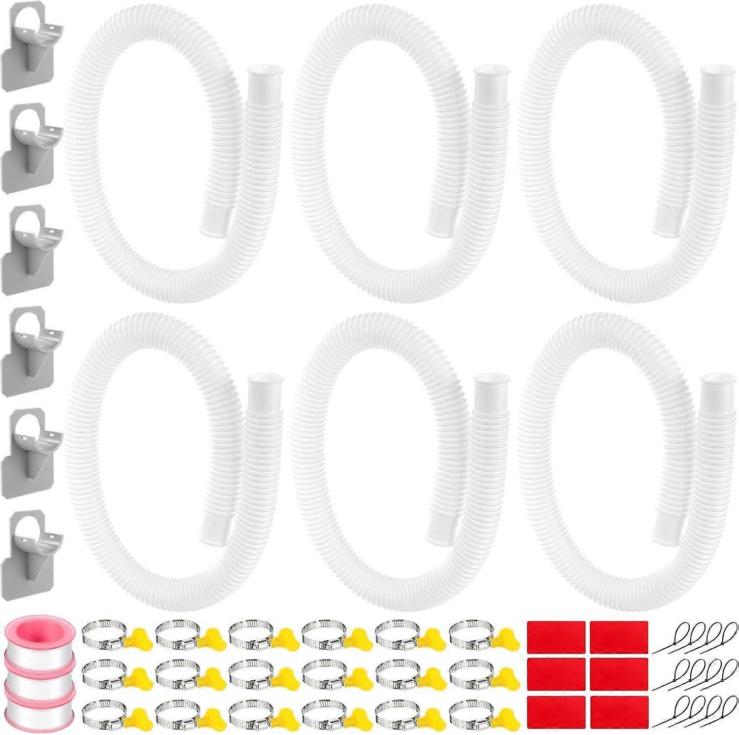 6 Sets 1.25'' Pool Pump Hose Set for Above Ground Long