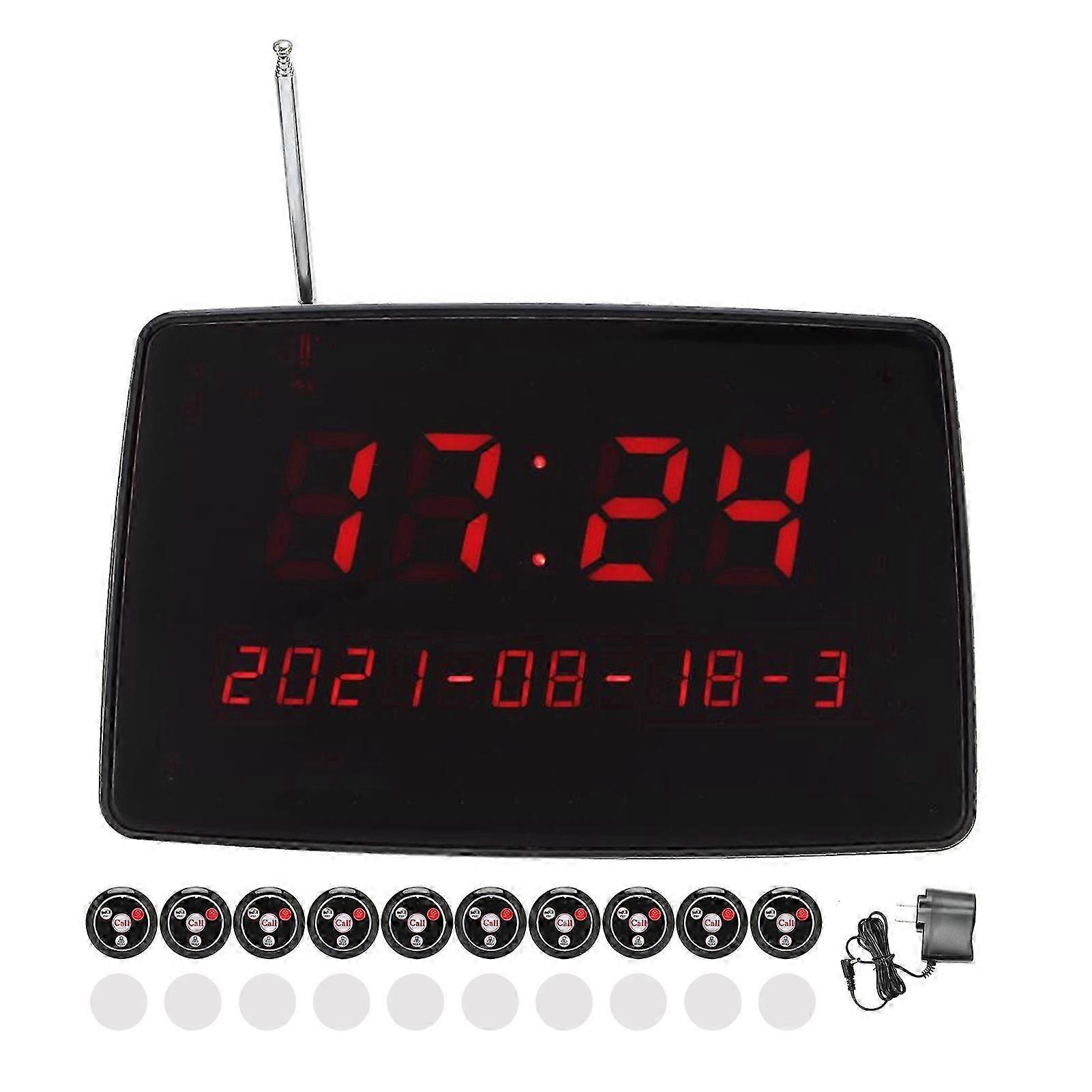 10PC Hotel Pager System Wireless Alert Device with Coaster Receivers