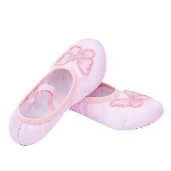 Balletschoenen voor peuters, dansschoenen met gesplitste zool, dansslippers voor optredens, dans en yoga, roze, 11-12 jaar