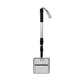 Long Handle Chicken Poop Scooper Cat Litter Sifter with Adjustable Length Anti Stick Poop Sifting Scooper for Litter Box & Chicken Coop,Black