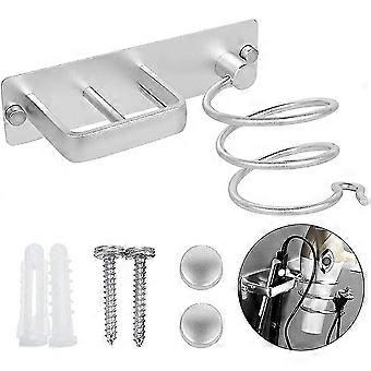 Hair Dryer Holder, Hair Straightener Wall Mounted Aluminum Hair Dryer Holder Stand, With Cable Tidy For Storing Hair Dryer, Straightener, Hairbrushes