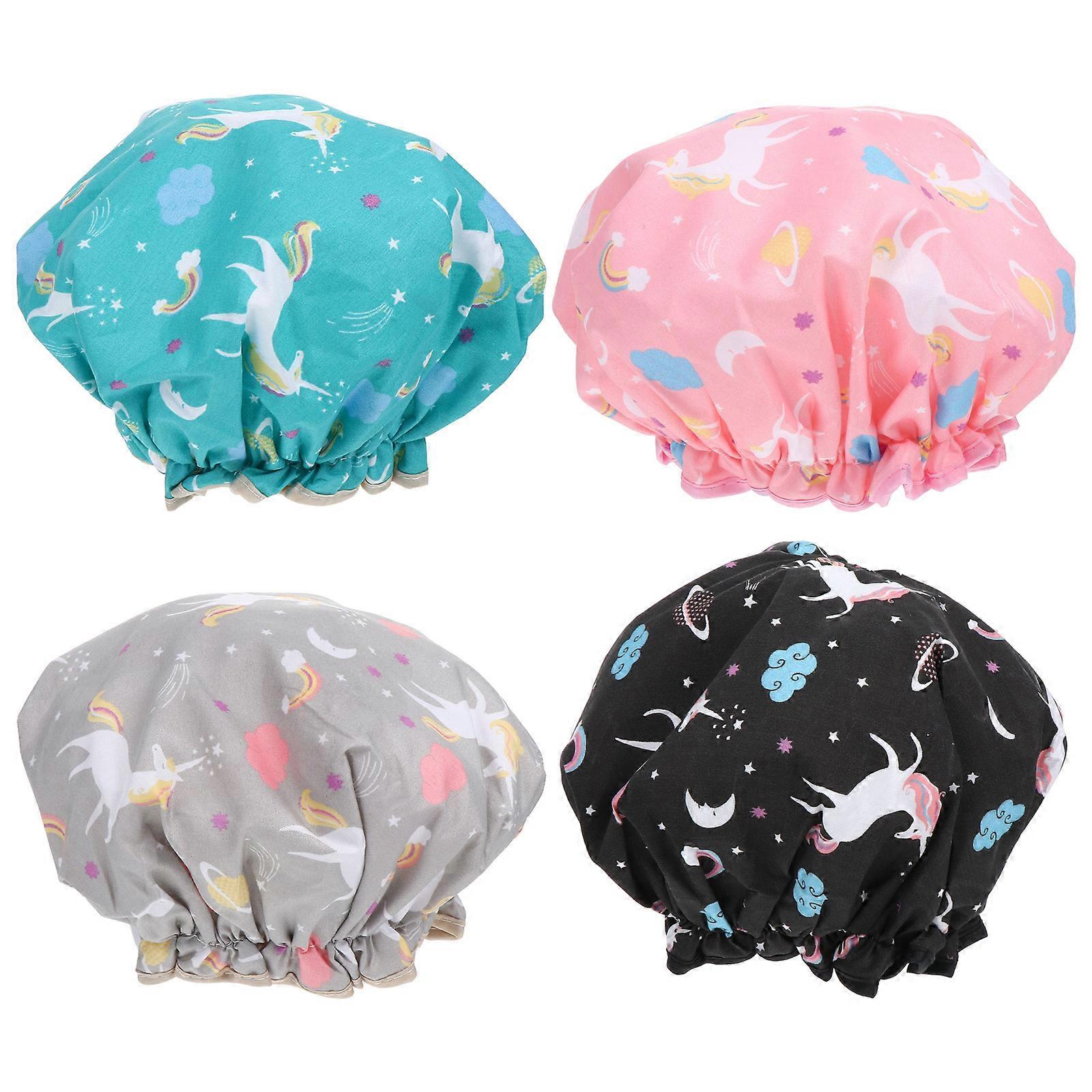Disposable Waterproof Bath Caps Bathing Cap for Bathing Use 4Pcs
