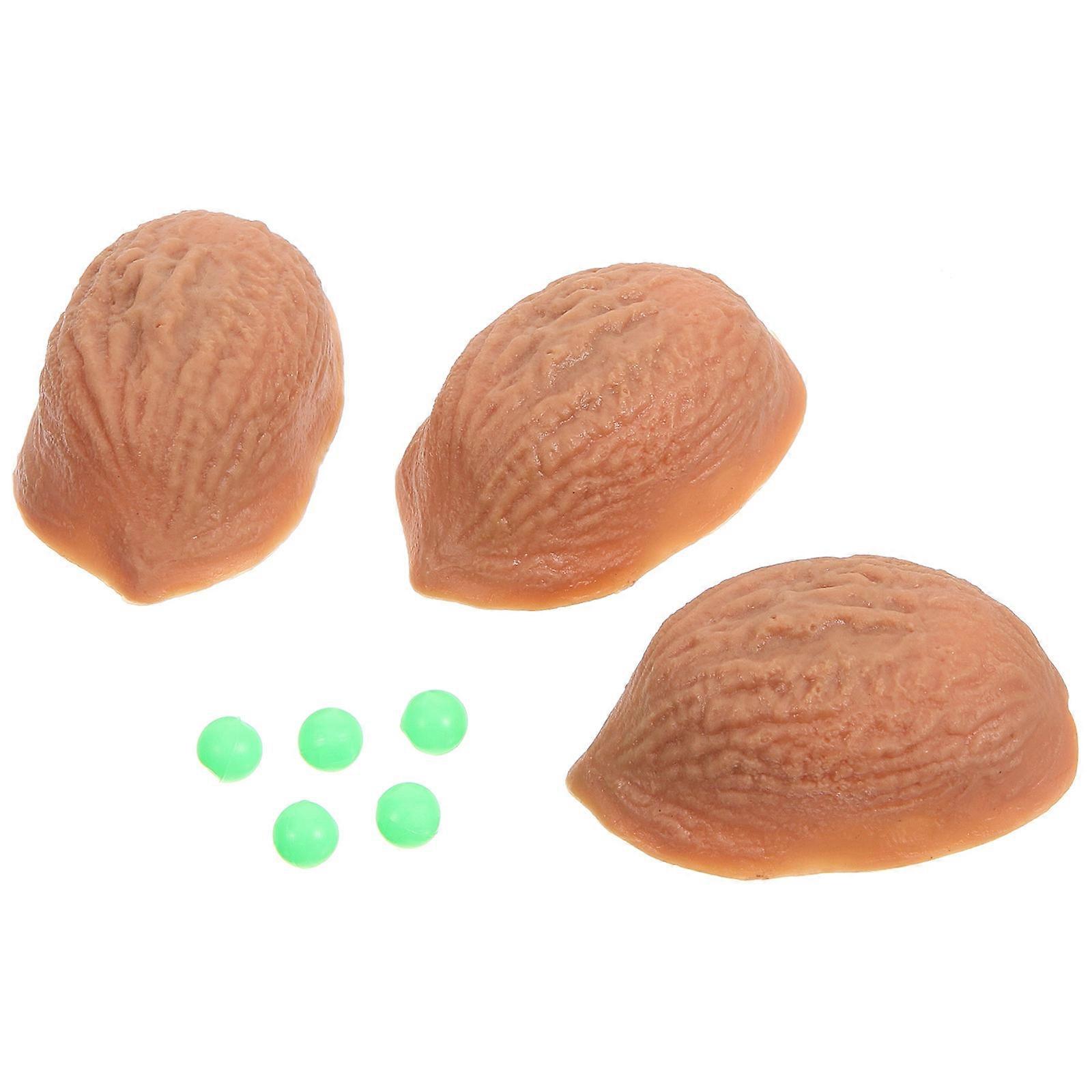 Three Shell Game Trick Set for Fun with Creative Walnut Shell and Five Balls